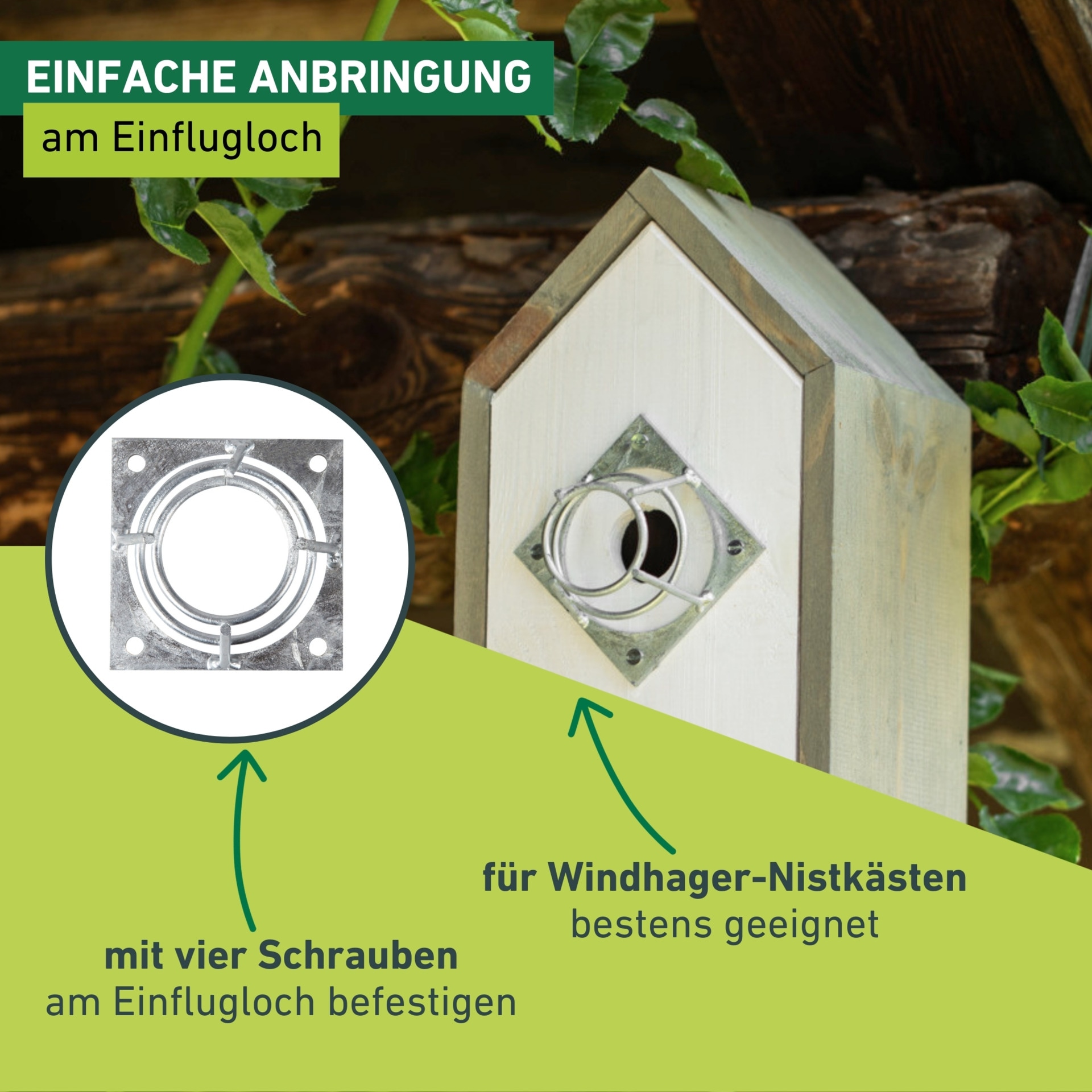 Windhager Vogelhaus »Nistkästen Nesträuberschutz, für alle Vogel-Nistkasten geeignet« aus verzinktem Metall, Einflugloch 35mm, 7x4 cm, Silber