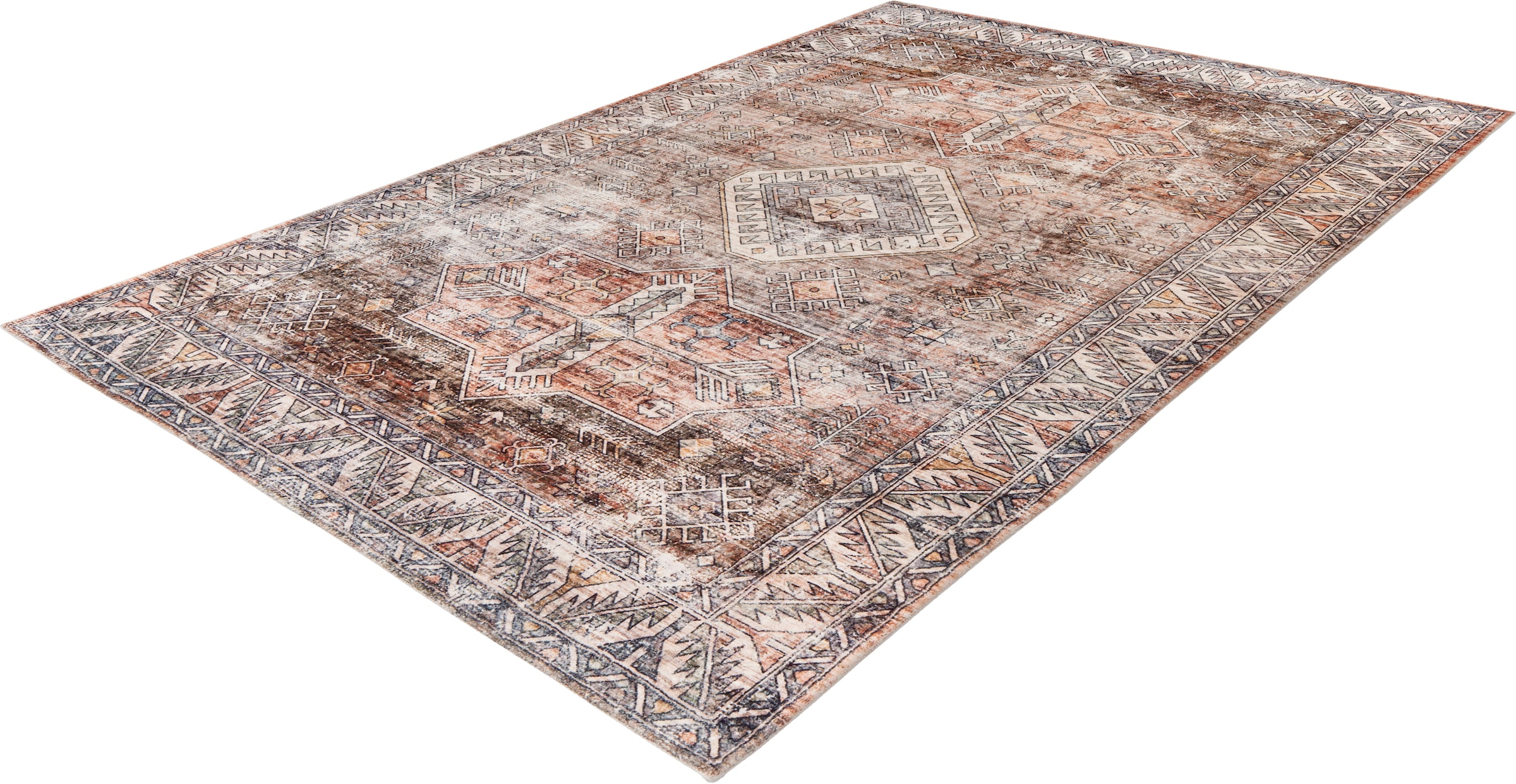 Kayoom Teppich »Ilian 600«, rechteckig, 11 mm Höhe, weicher gedruckter Kurzflor, Vintage Design, Wohnzimmer
