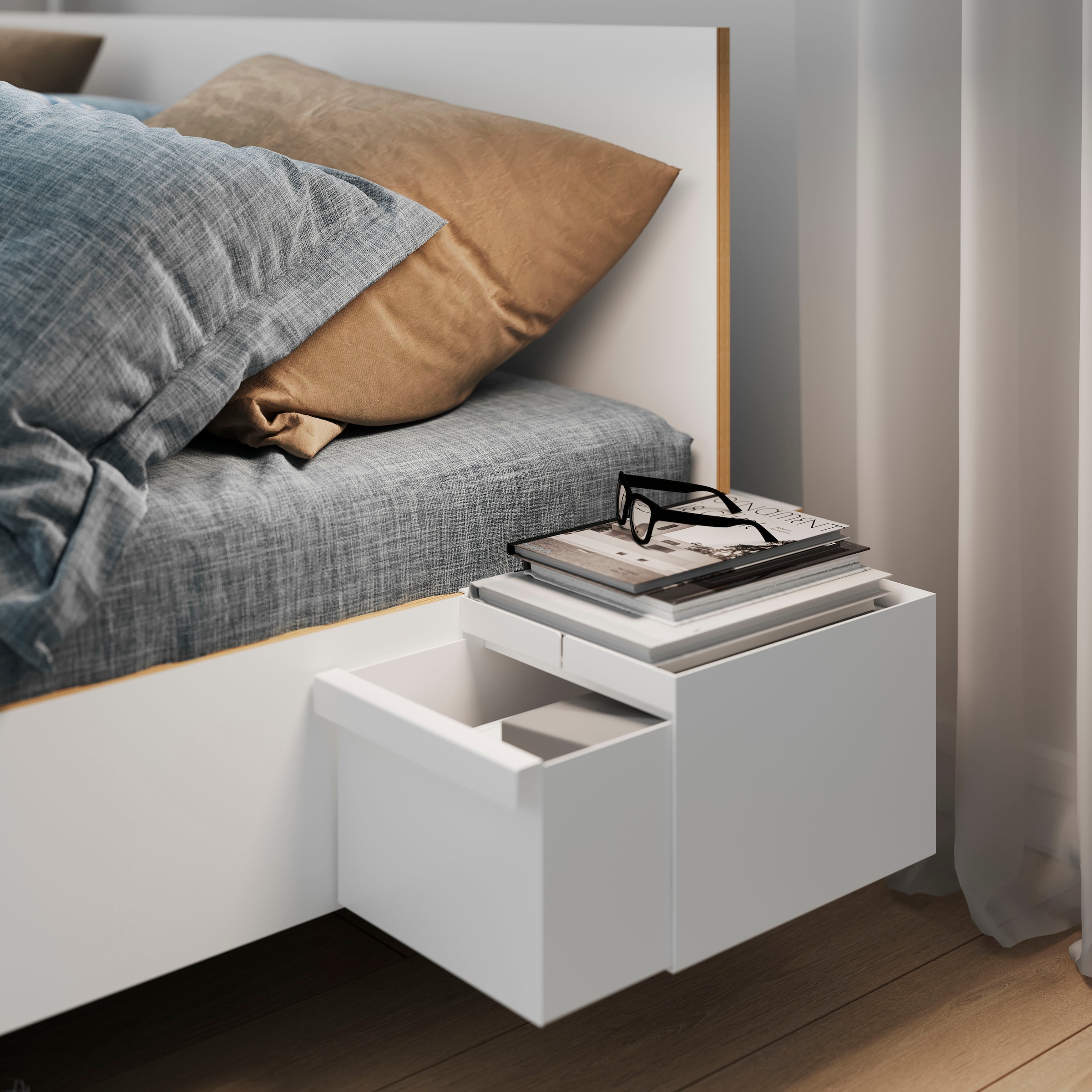 4. Bild von Müller SMALL LIVING Einzelbett »FLAI HIGH«, Überlänge Liegefläche 210 cm, Komfort Höhe 40 cm ohne Kopfteil