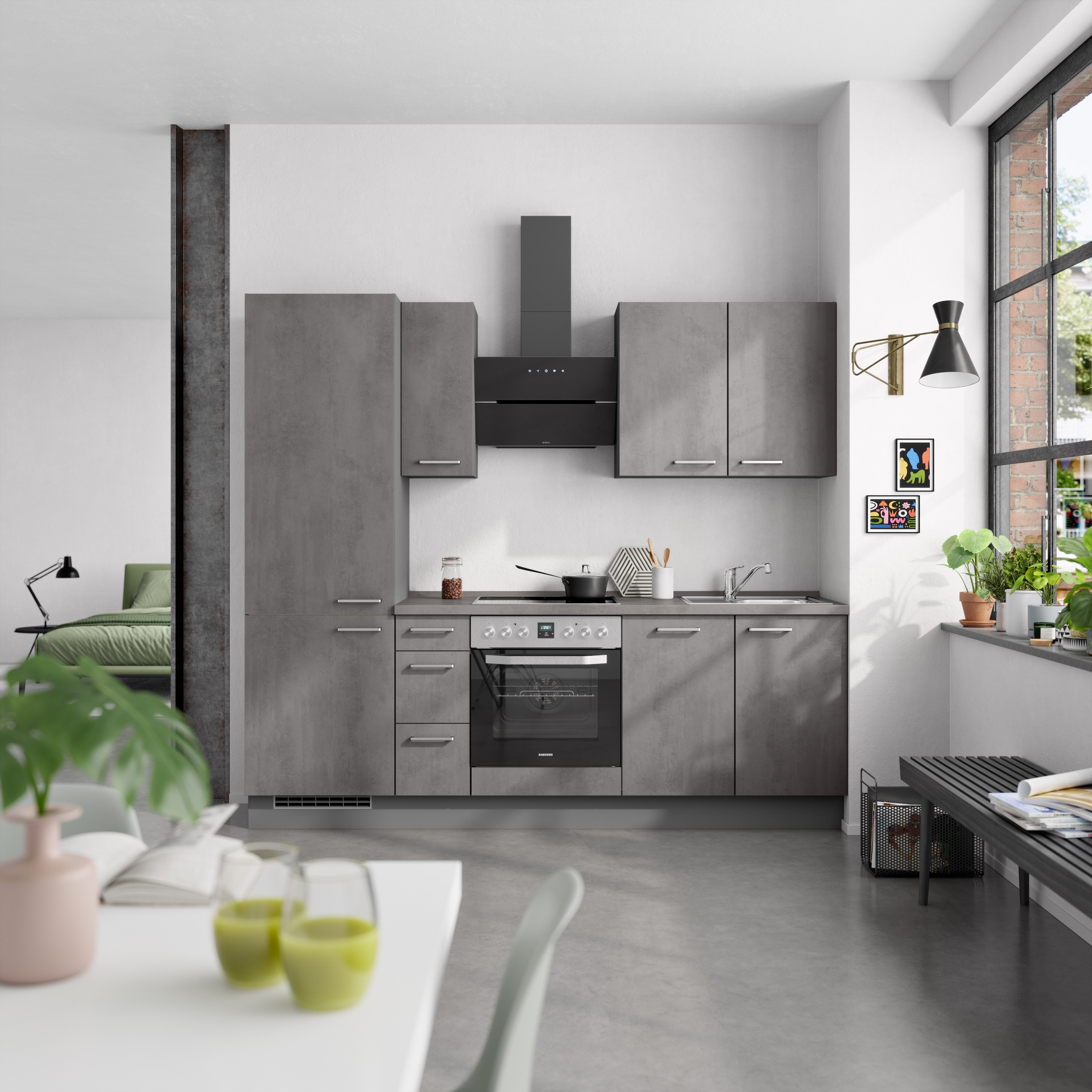nobilia® Küchenzeile »"Riva II"«, vormontiert, Ausrichtung wählbar, Breite 240 cm, wahlw. mit E-Geräten