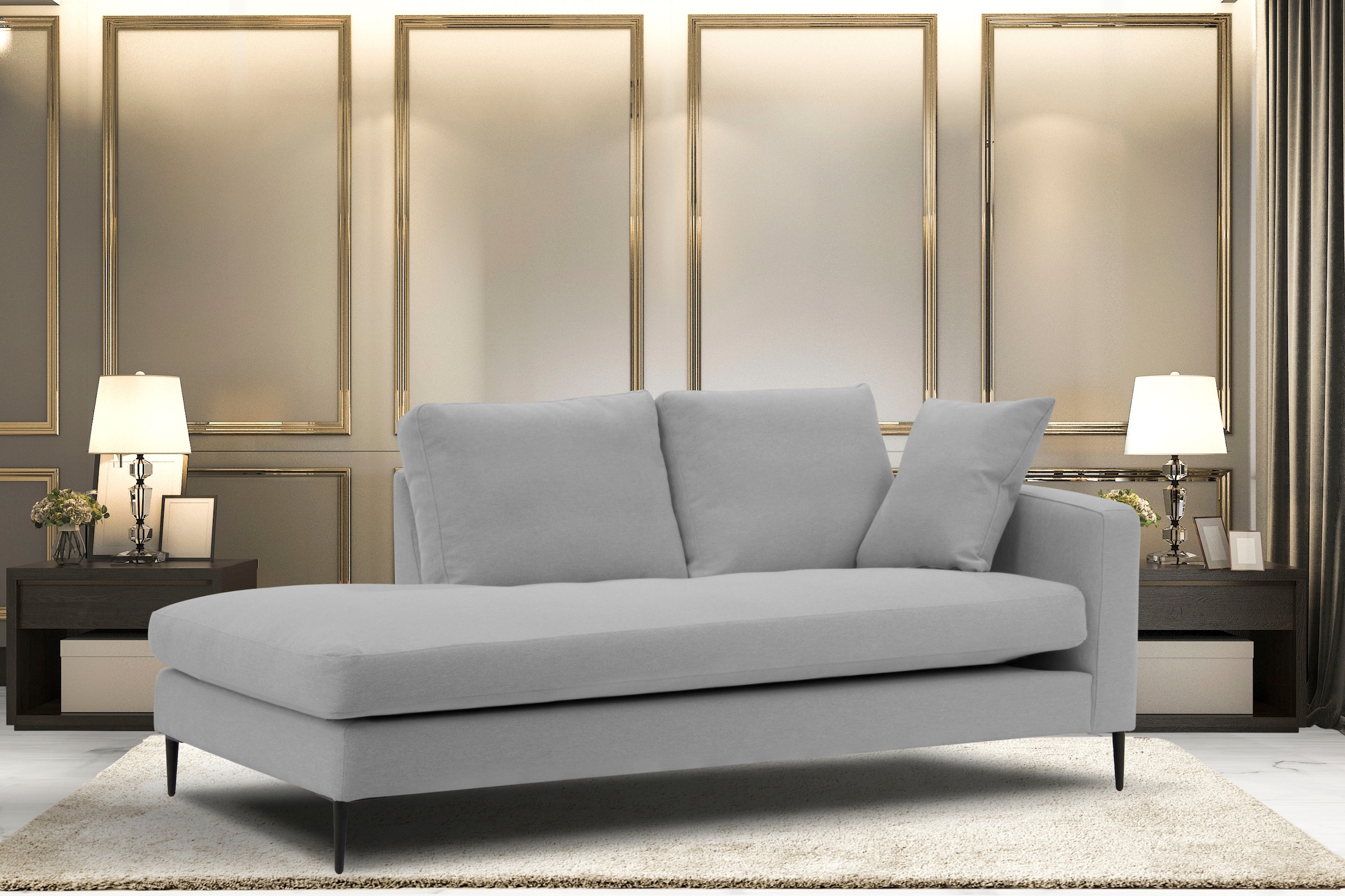 Home affaire Recamiere »Cozy Chaiselongue, Maße B/T/H: 195/97/80 cm« mit lo günstig online kaufen