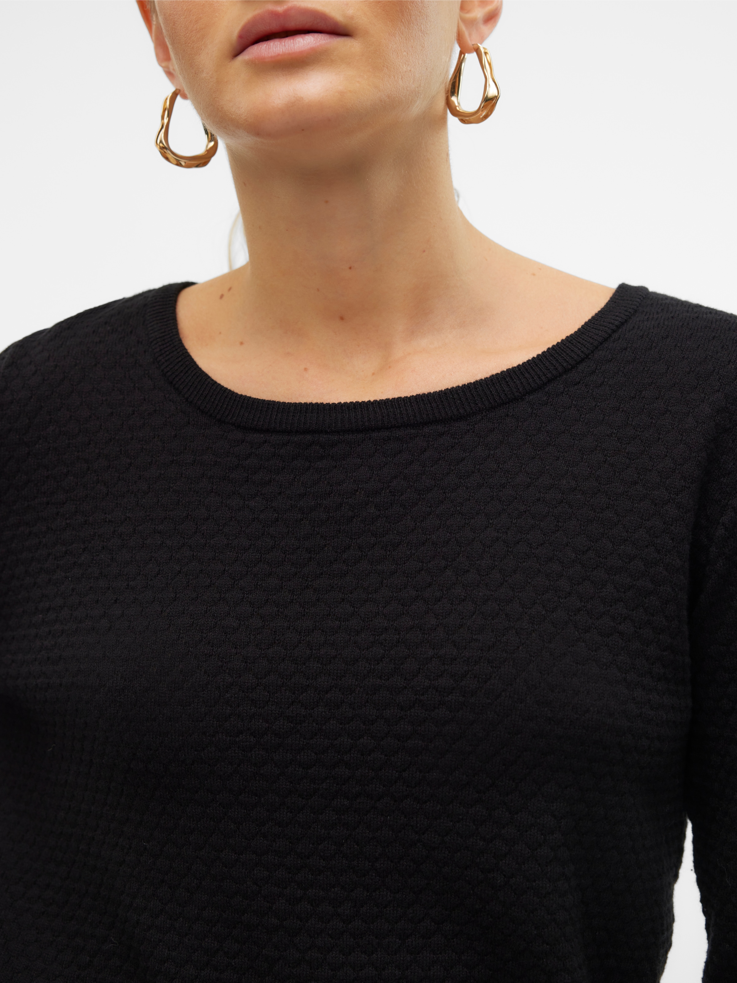 Vero Moda Rundhalspullover »VMCARE STRUCTURE LS O-NECK BLOUSE« aus Bio-Baumwolle