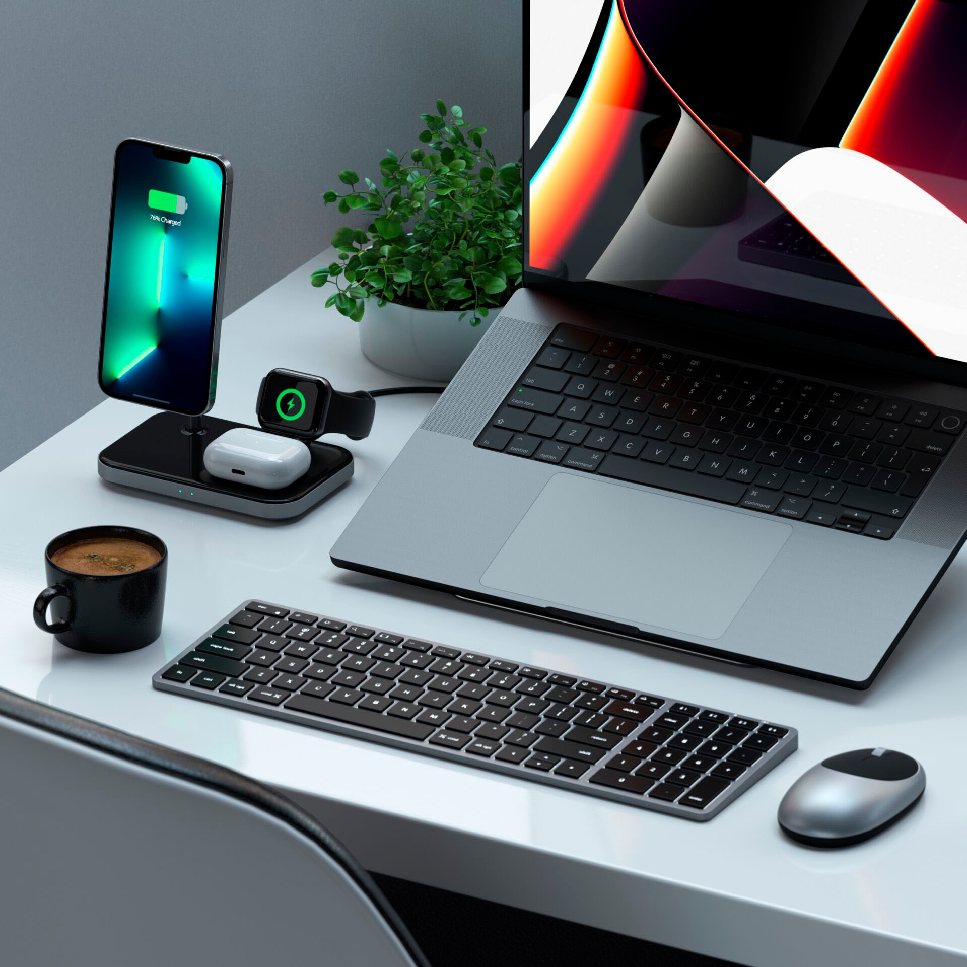Satechi Tastatur »Slim X3 Bluetooth Keyboard-DE (German)«, (Funktionstasten-Multimedia-Tasten-USB-Anschluss-Ziffernblock)