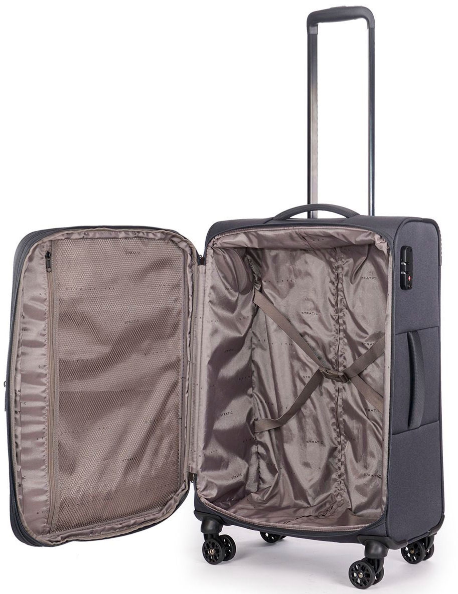 Stratic Weichgepäck-Trolley »Strong M, anthracite«, 4 Rollen, Reisekoffer großer Koffer Aufgabegepäck TSA-Schloss