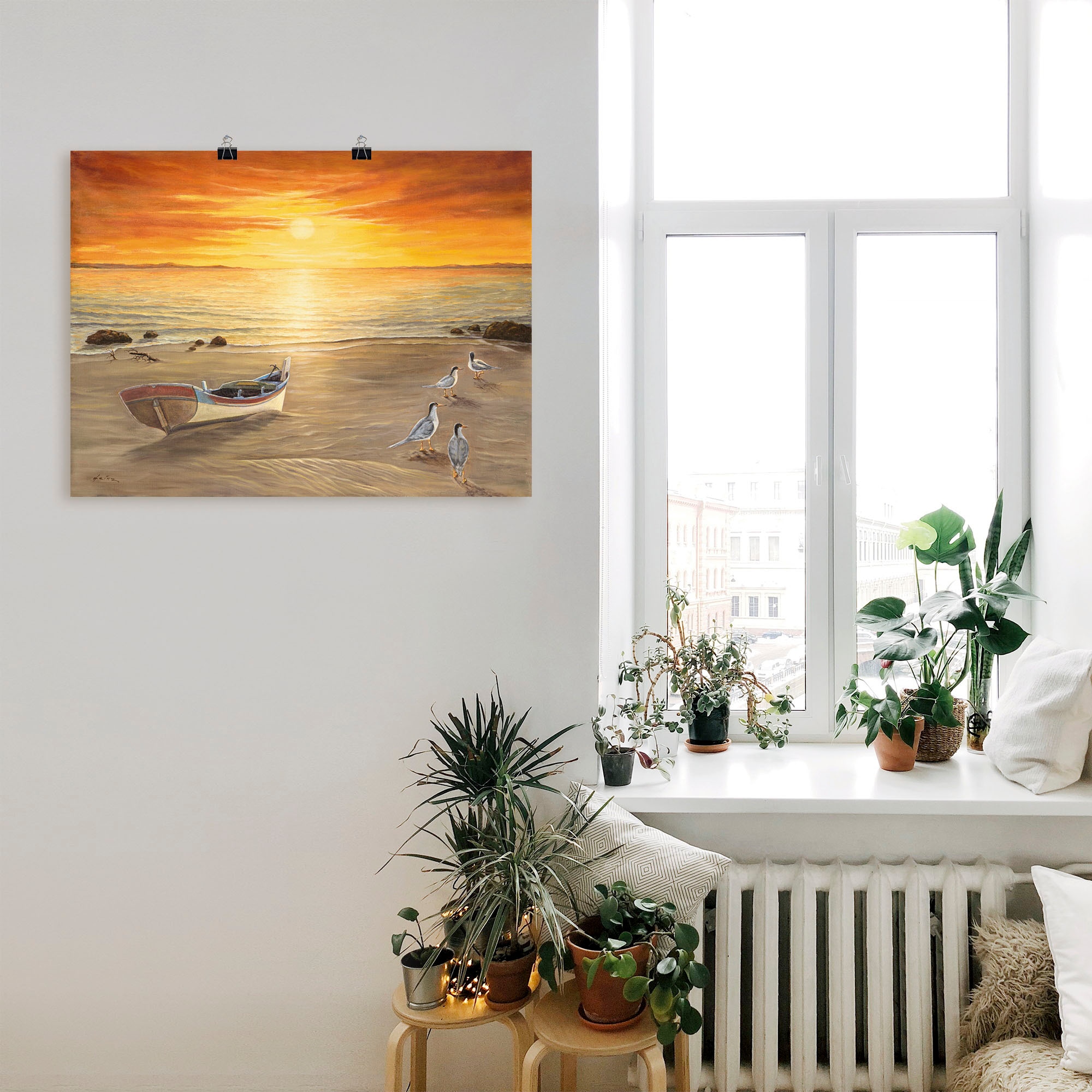 Artland Wandbild »Möwen«, Sonnenaufgang & -untergang, (1 St.), als Alubild, Outdoorbild, Leinwandbild, Poster in verschied. Größen