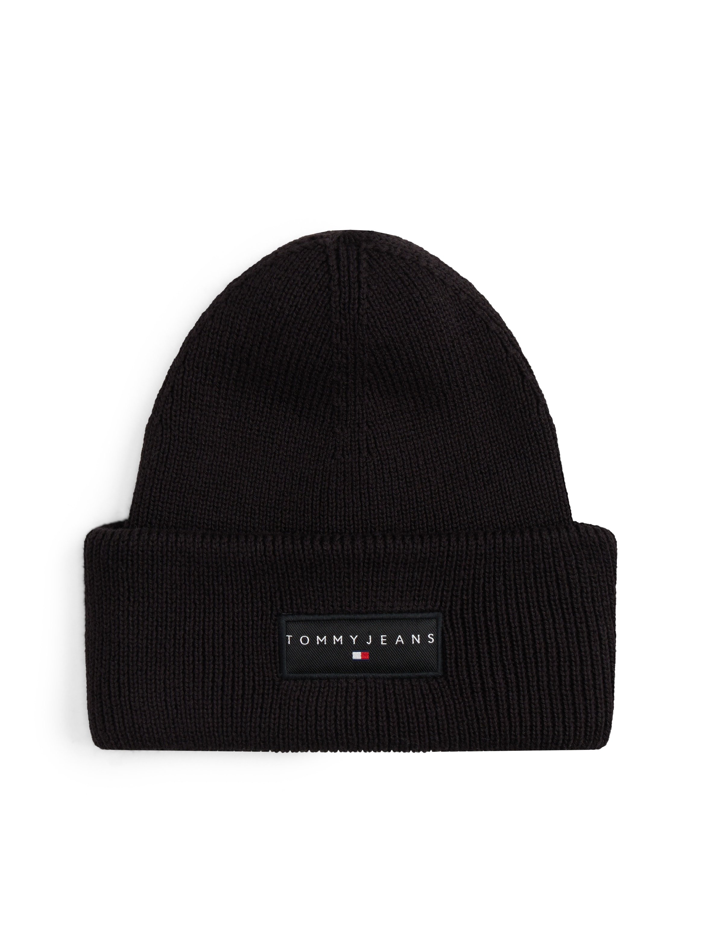 TOMMY JEANS Beanie »TJM LINEAR« in Grobstrick, mit Umschlag Black