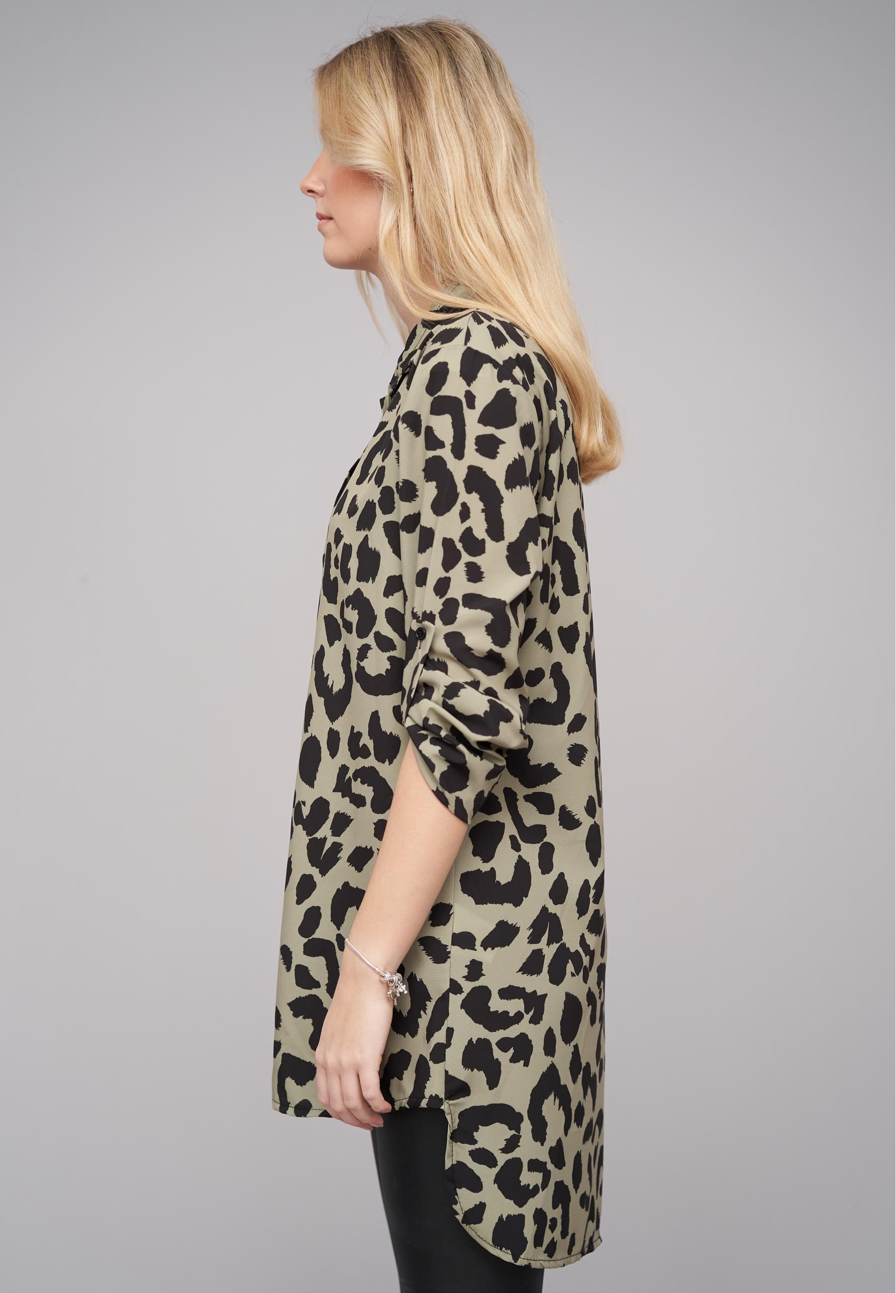 CLOUD 5IVE Klassische Bluse »CLOUD 5IVE Leo All Over Turn-Up Bluse«