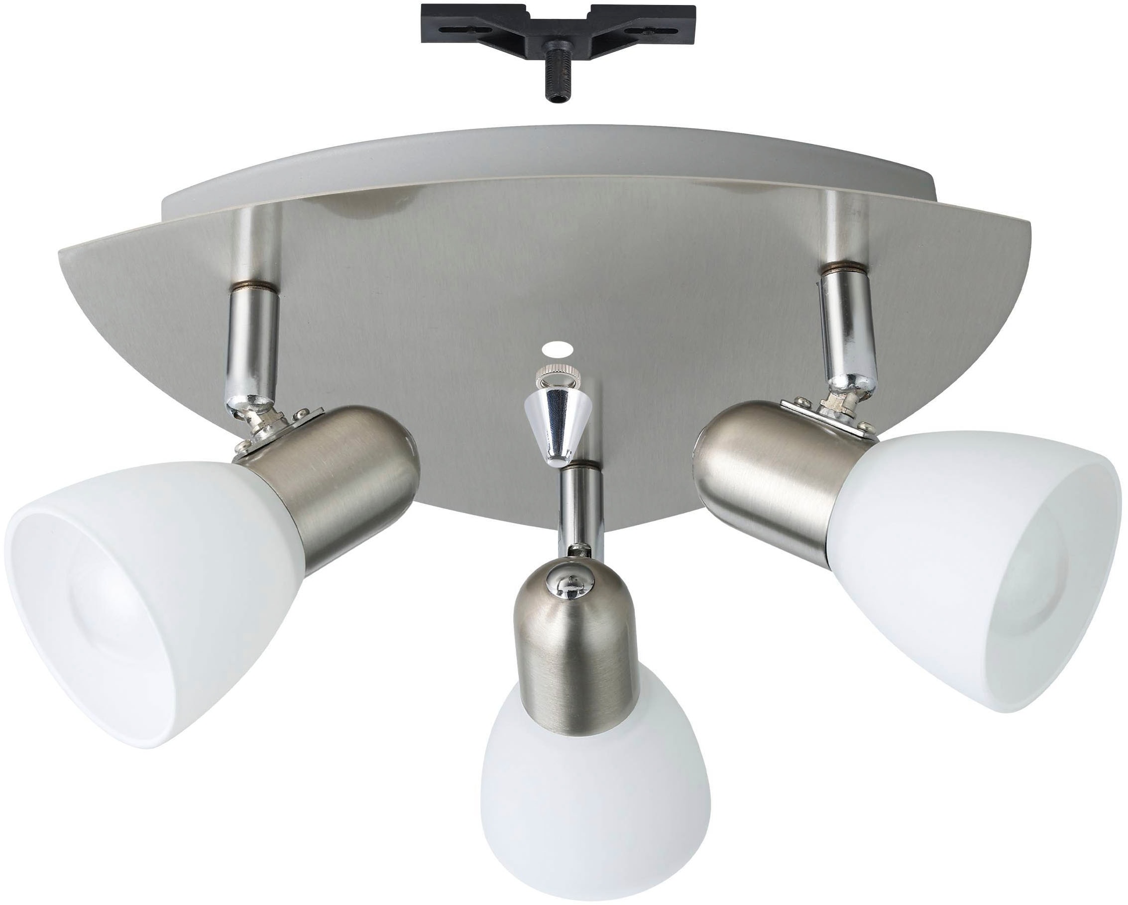 EGLO Deckenleuchte »Enea Deckenlampe, Deckenstrahler aus Metall und Glas, E14, Lampe« E14 1 Stk. Spot - Ø26,5 cm - nickel-matt - 3X40W exkl.