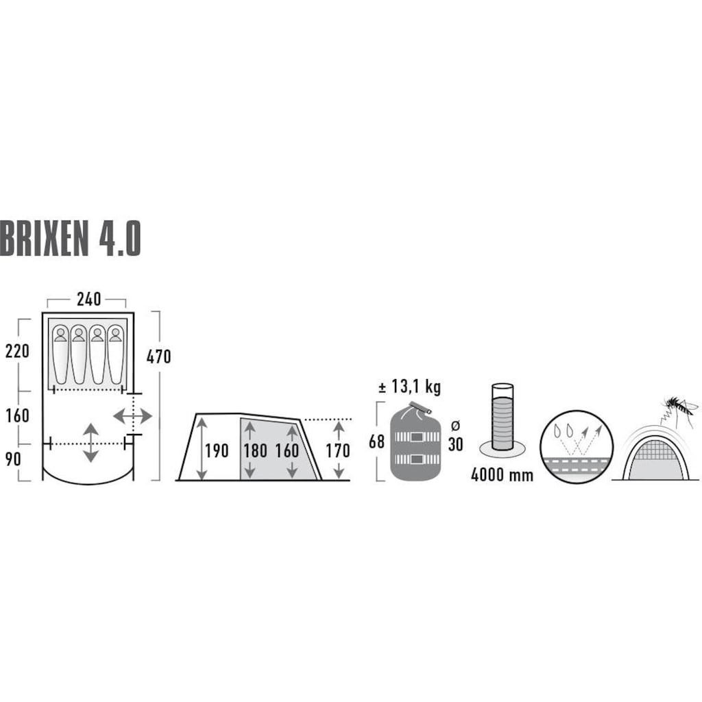 High Peak Tunnelzelt »Brixen 4.0«, 4 Personen