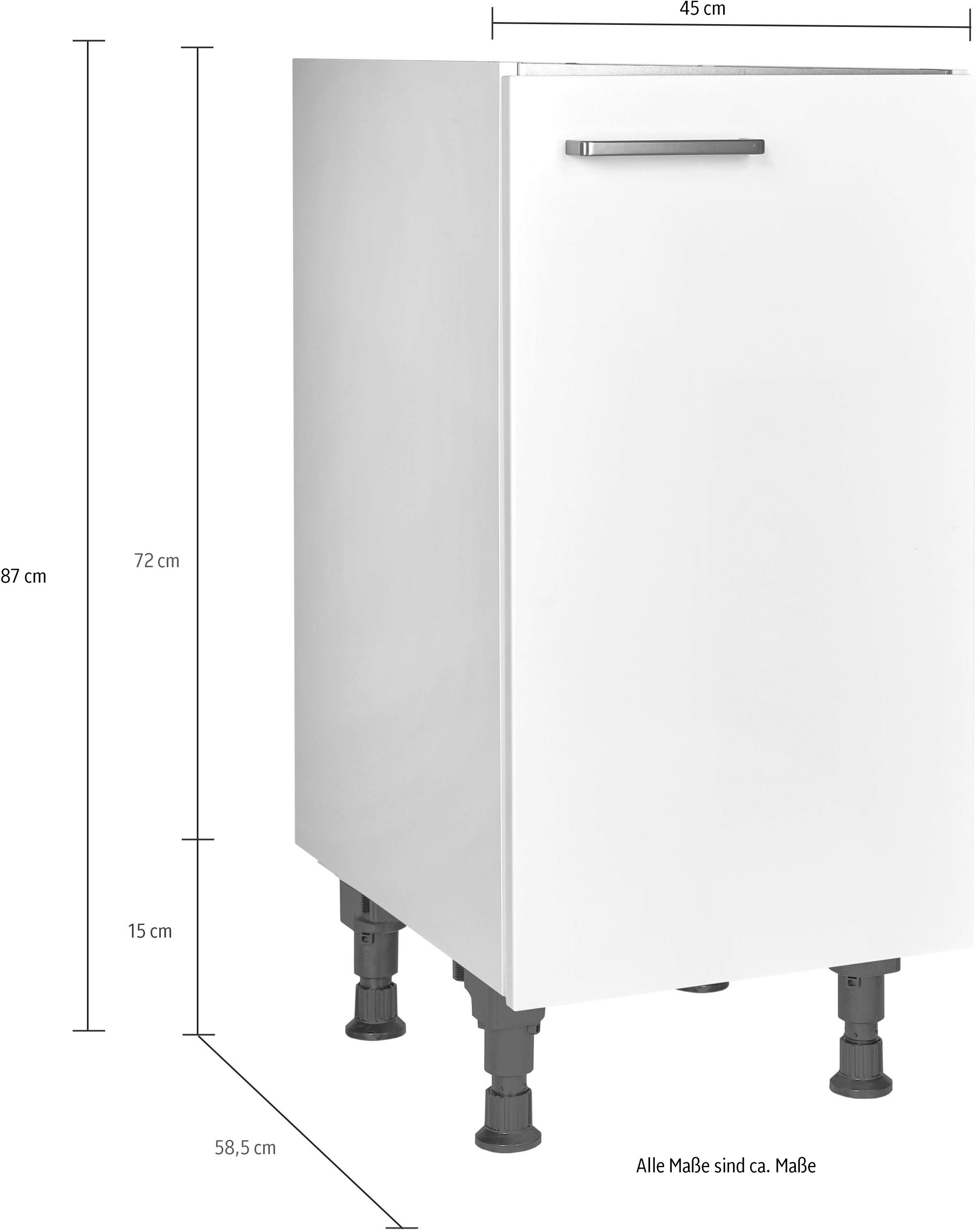 nobilia® Spülenschrank »"Touch", Ausrichtung wählbar, vormontiert, in den Breiten« 45 und 60 cm, mit höhenverstellbaren Sockelfüßen