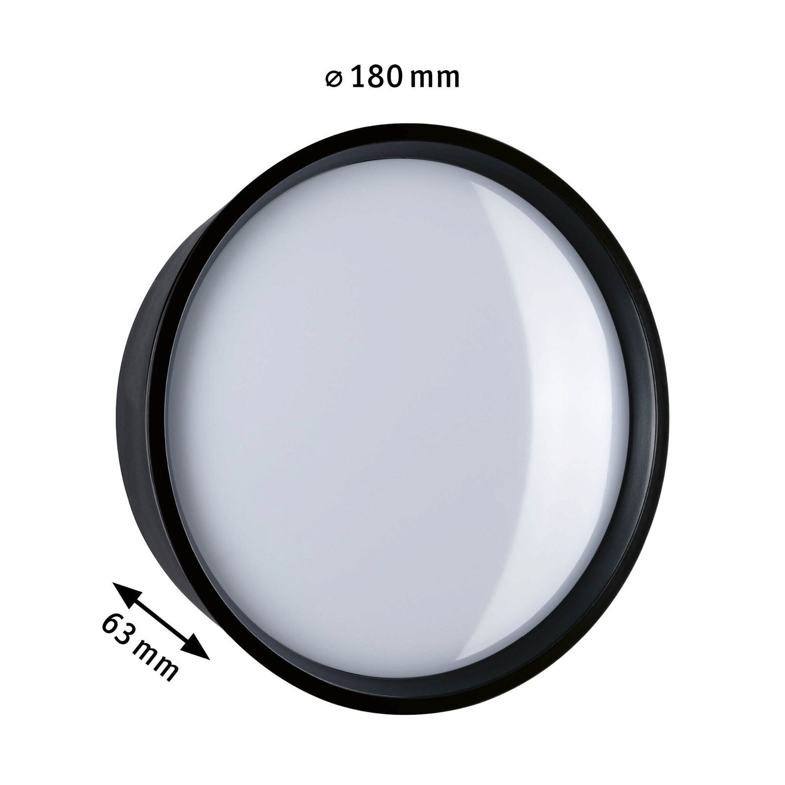 Paulmann LED Außen-Wandleuchte »Platomo IP44 rund 180mm 3000K 14,5W 1200lm 230V Kunststoff«, 1 flammig, seewasserresistent