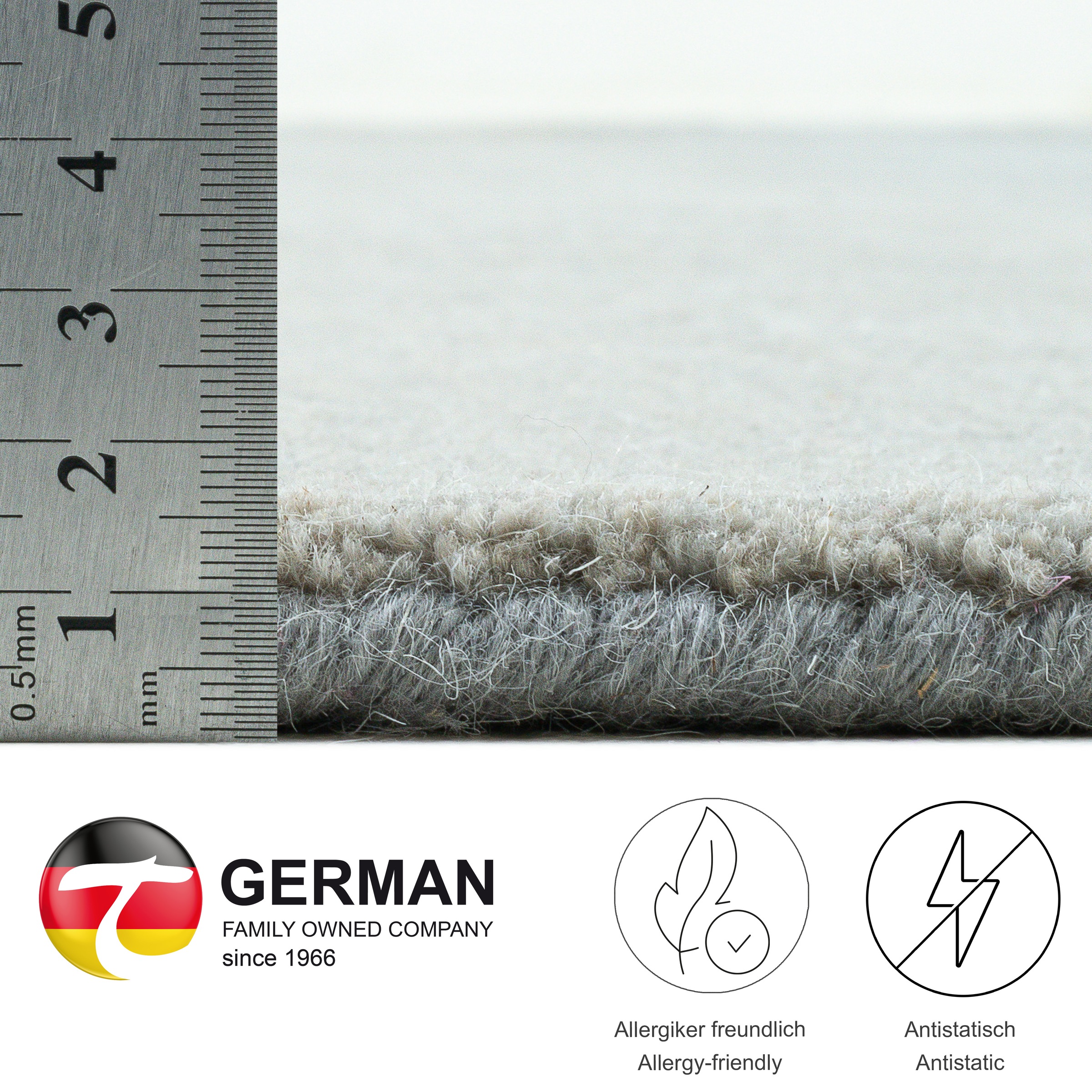 THEKO Wollteppich »Wool Comfort«, rechteckig, 14 mm Höhe, Handweb Teppich, reine Wolle, handgewebt, brilliante Farben, Scandi