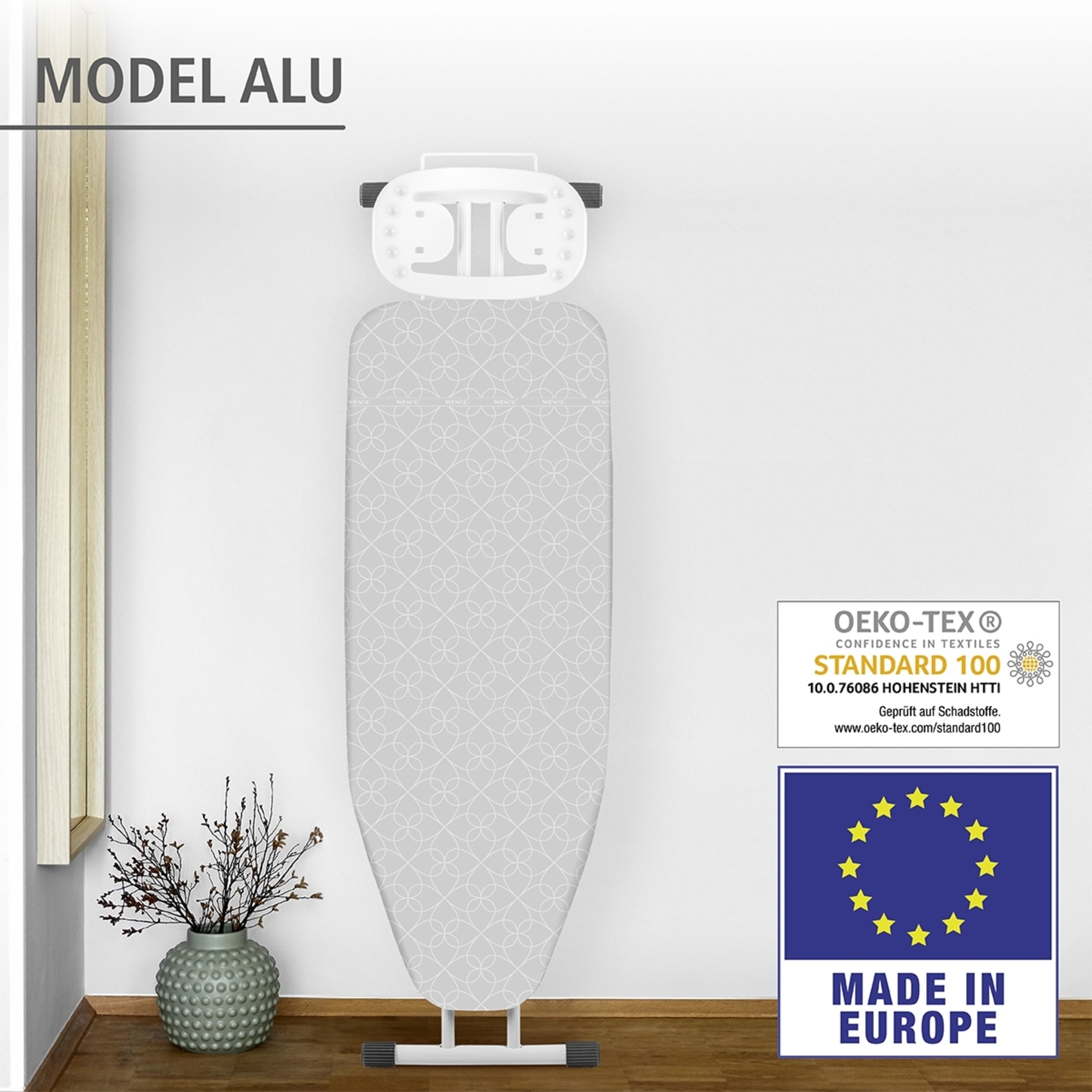 WENKO Bügelbrettbezug »Modell Alu« aluminiumbeschichtet, Schaumstoffpolsterung, Easy-Clip