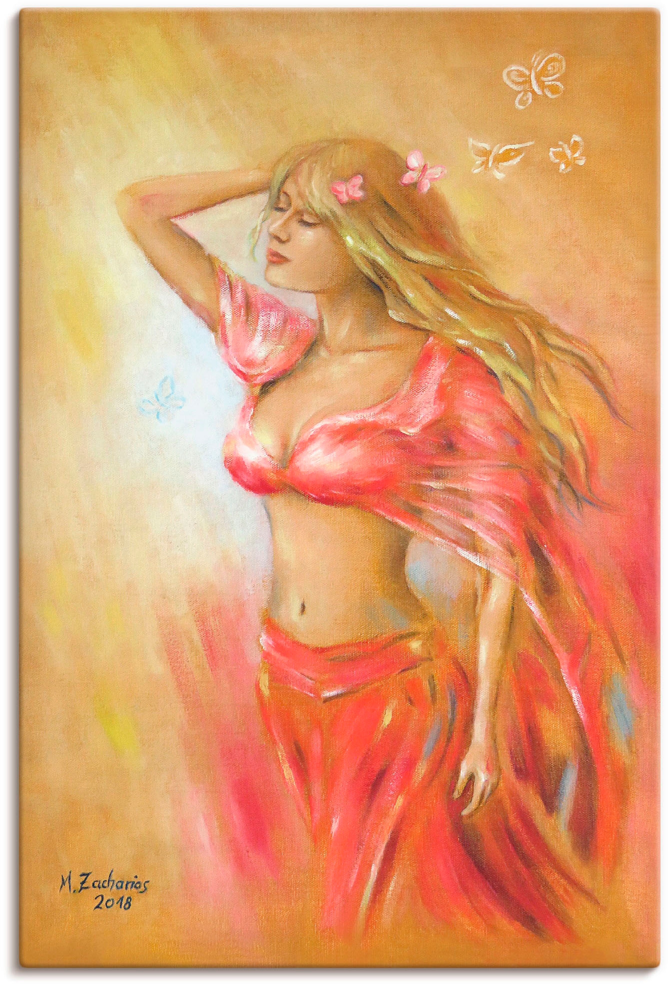 Artland Wandbild »Verführerisches Mädchen im roten Kleid«, Frau, (1 St.), a günstig online kaufen