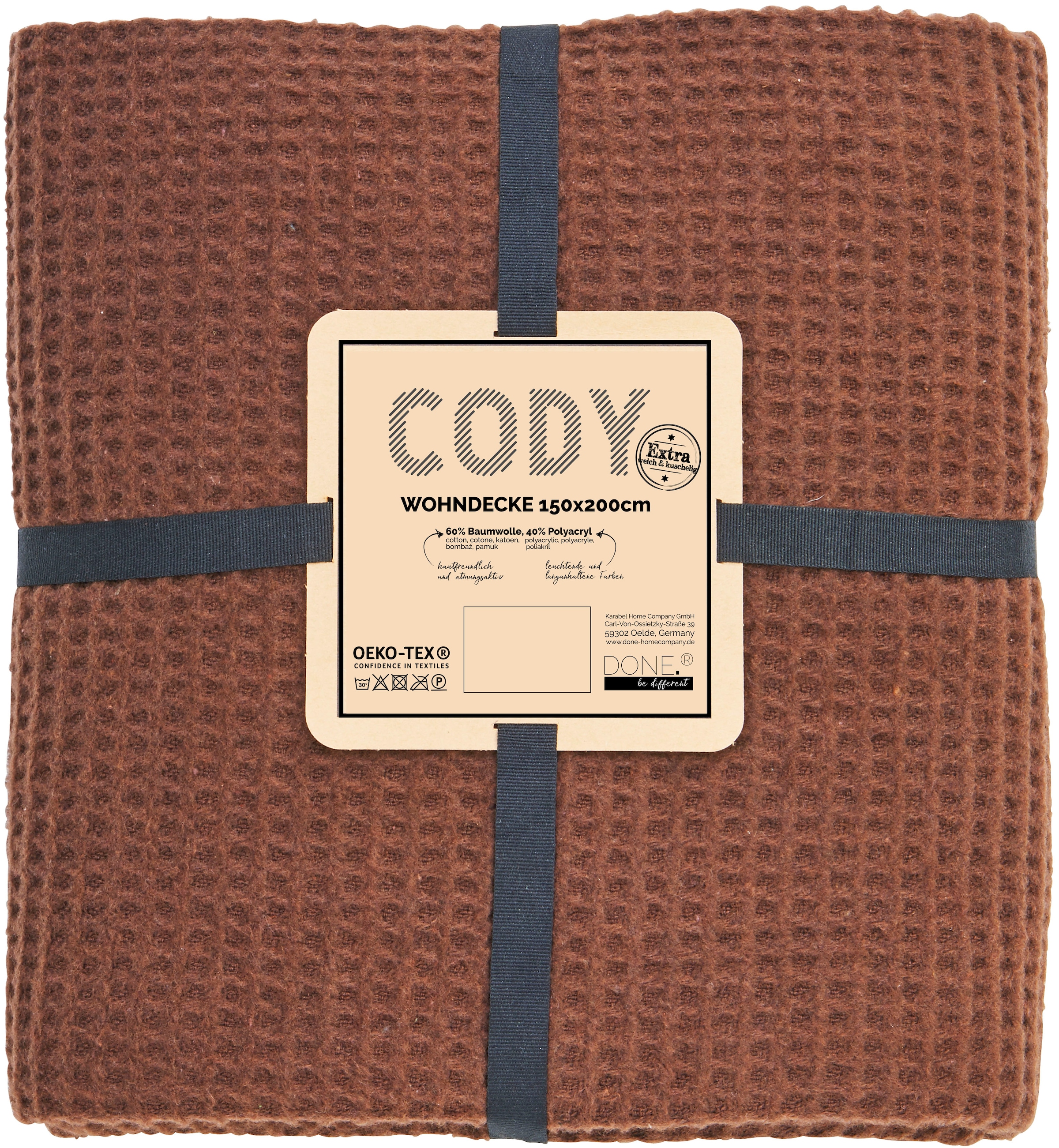 done.® Wohndecke »Cody«, kuschelige Wohndecke aus feinem Waffel Piqueé, Kuscheldecke