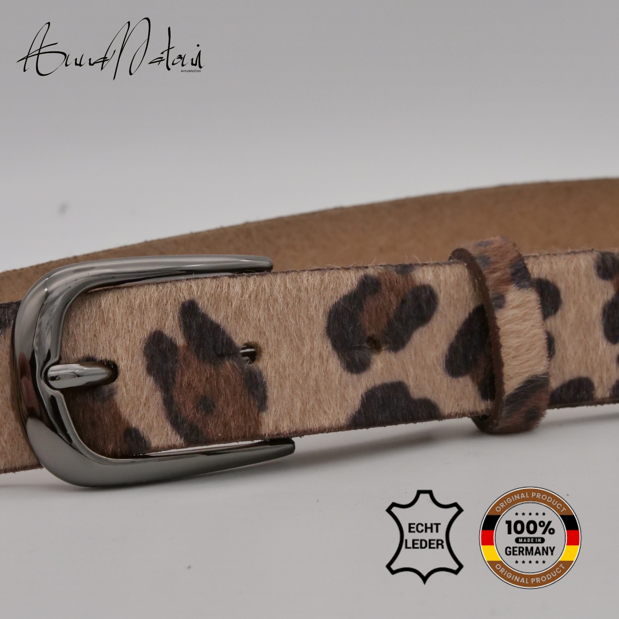 AnnaMatoni Ledergürtel »AnnaMatoni Damen Ledergürtel in hochwertigem Kunstfell in Leo«