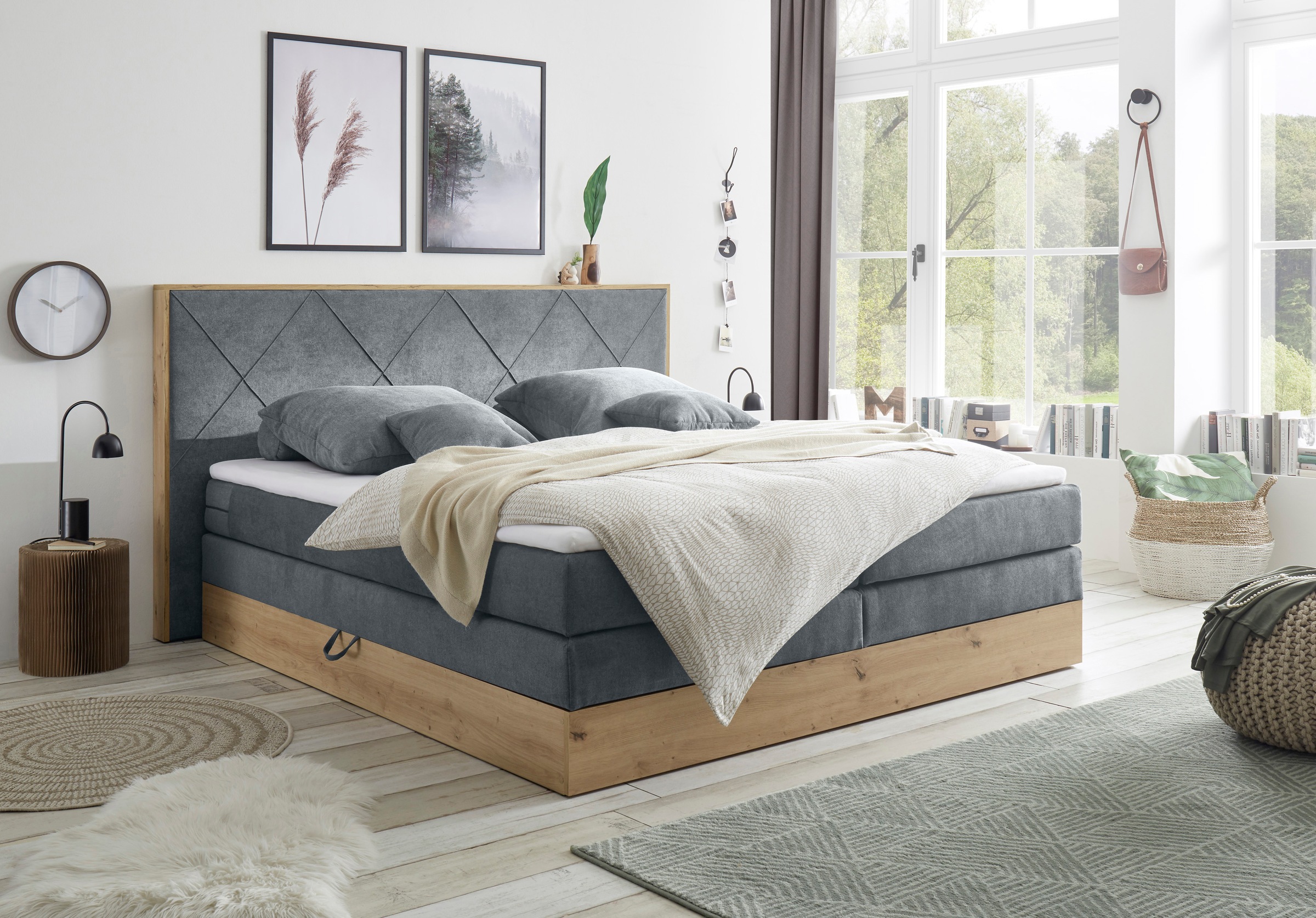 ED EXCITING DESIGN Boxspringbett »Bellevue«, inkl. Bettkasten, wahlweise mit Matratze und Topper
