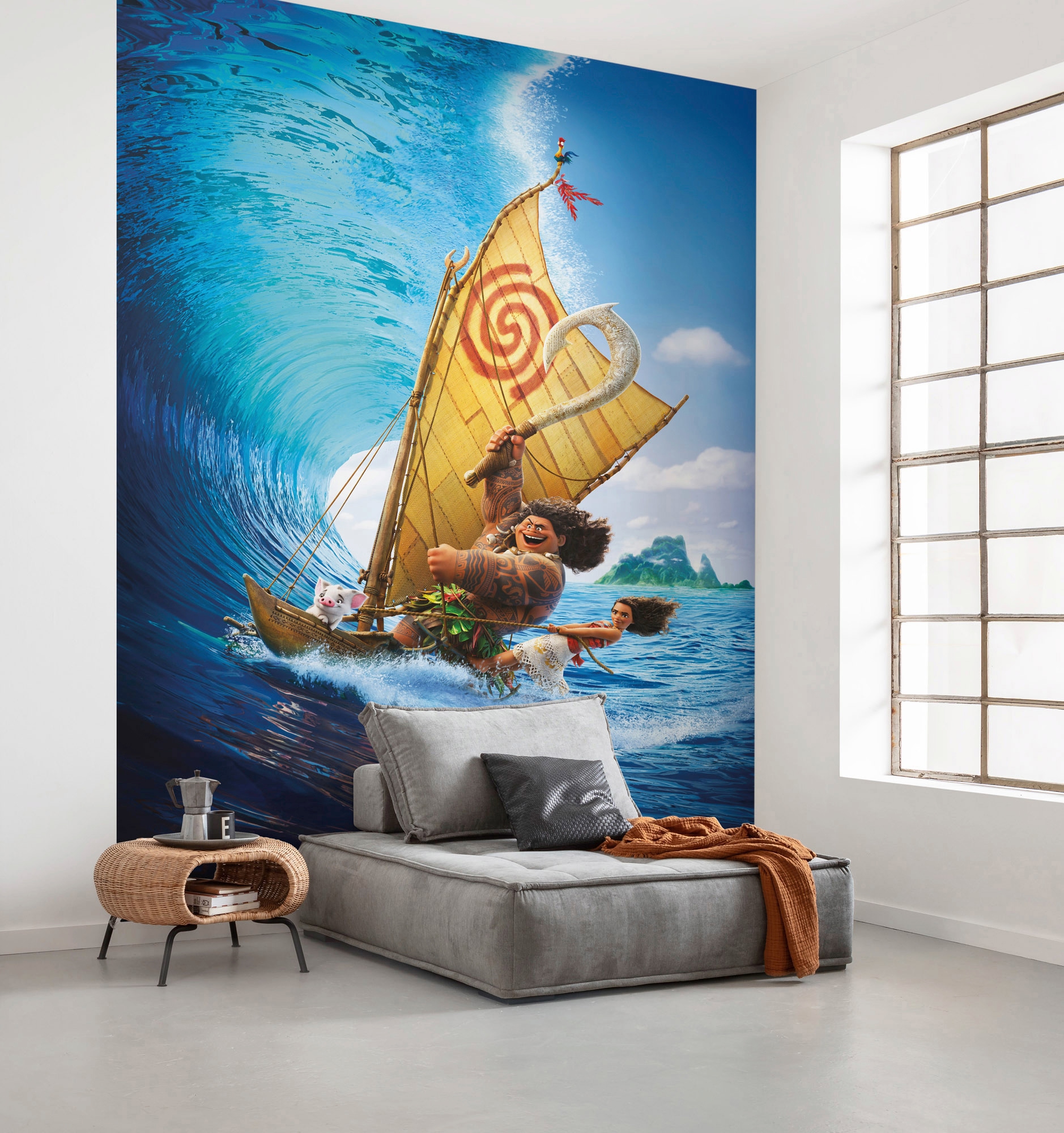 Komar Vliestapete »Digitaldruck Vlies - Moana Ride the Wave - Größe 200 x 280 cm«, bedruckt, Kinderzimmer