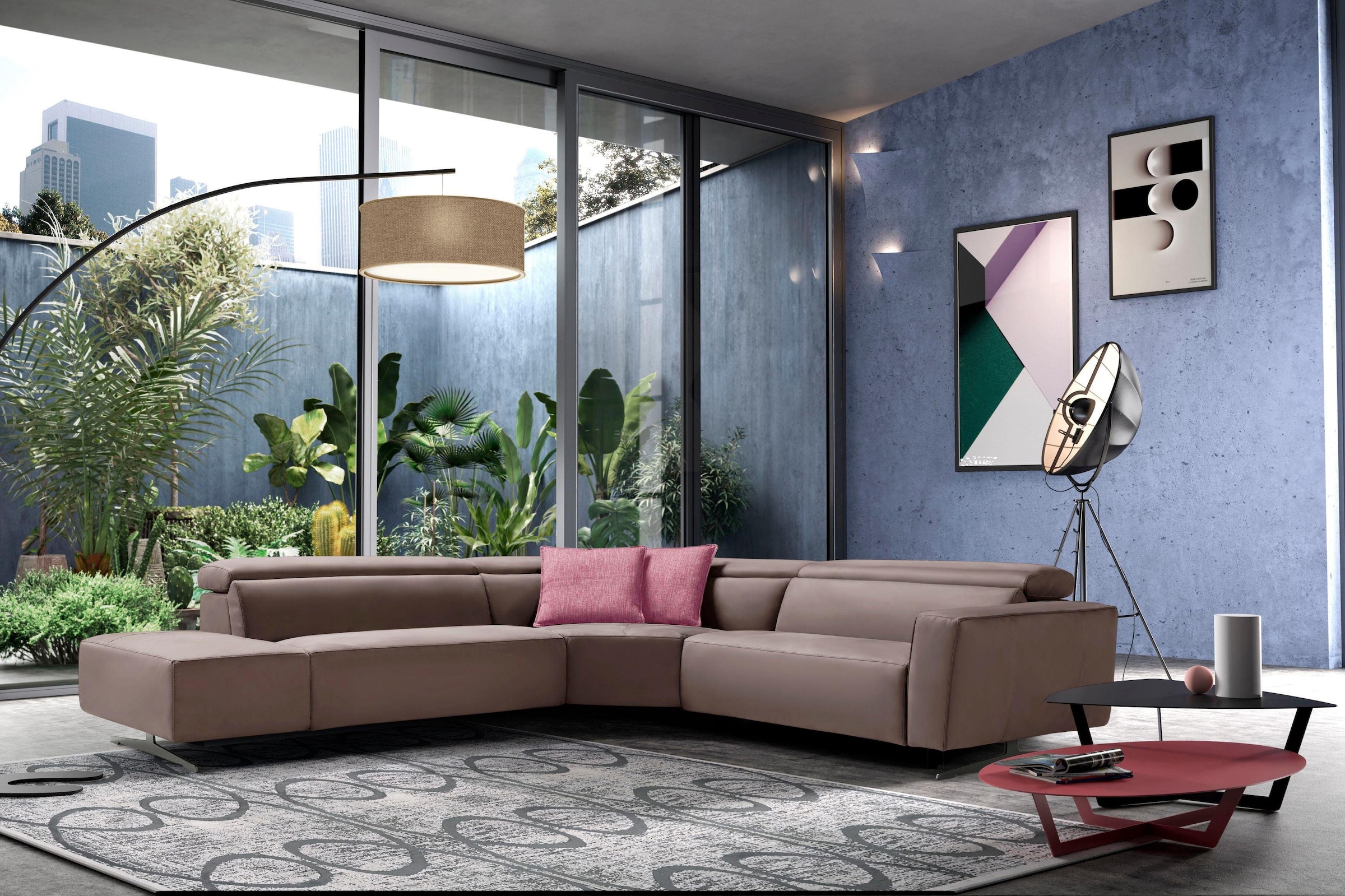 Egoitaliano Ecksofa, mit Relaxfunktion und verstellbaren Kopfteilelementen günstig online kaufen