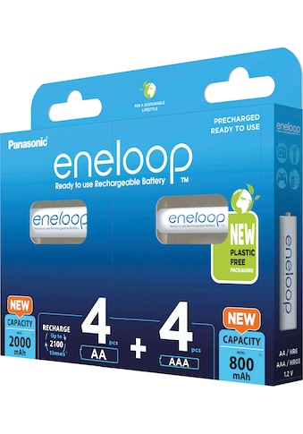 Akku »eneloop AA 4 stk. + AAA 4 stk.«, 2000 mAh, 1,2 V