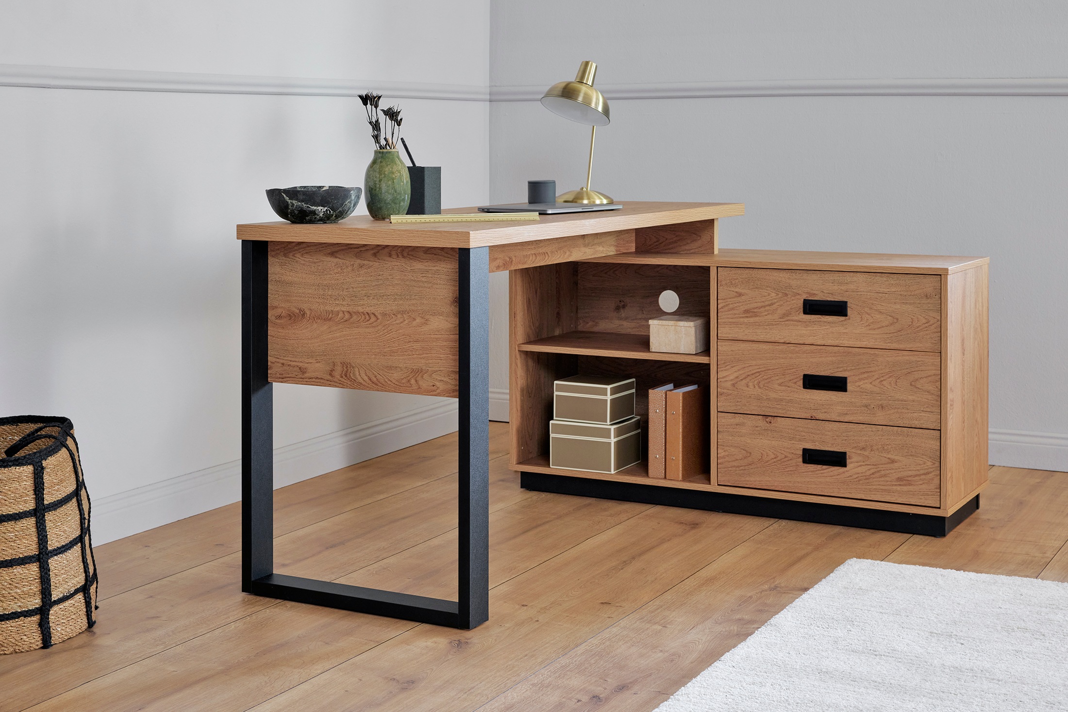 Jahnke Eckschreibtisch »RIVA C 150 E«, (1 St.), wechselseitig montierbar, S günstig online kaufen