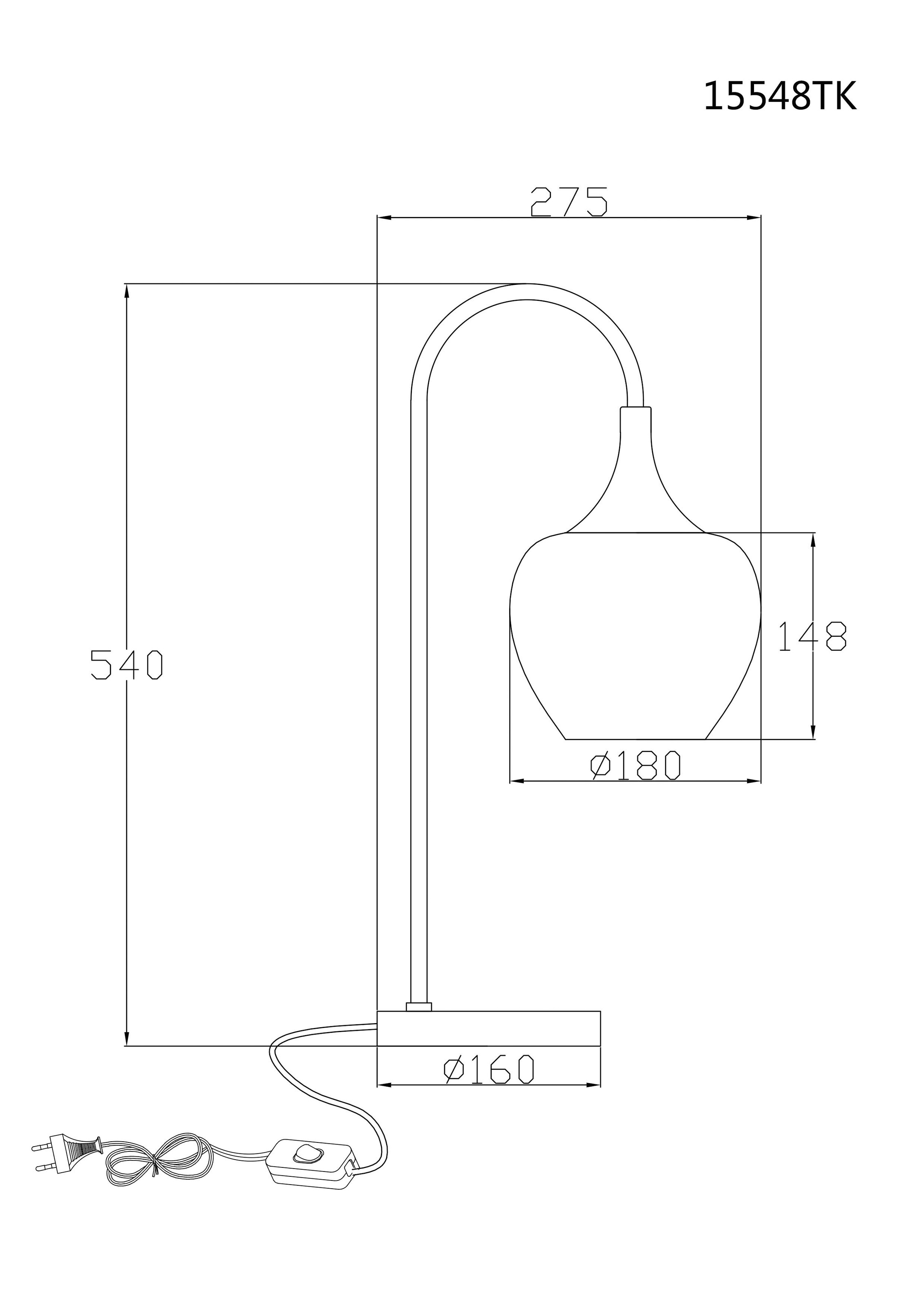 GLOBO LIGHTING Tischleuchte »MAXY« E27 1 Stk. Tischleuchte Schwarz-Chrom, Glas/Kristalle, E27