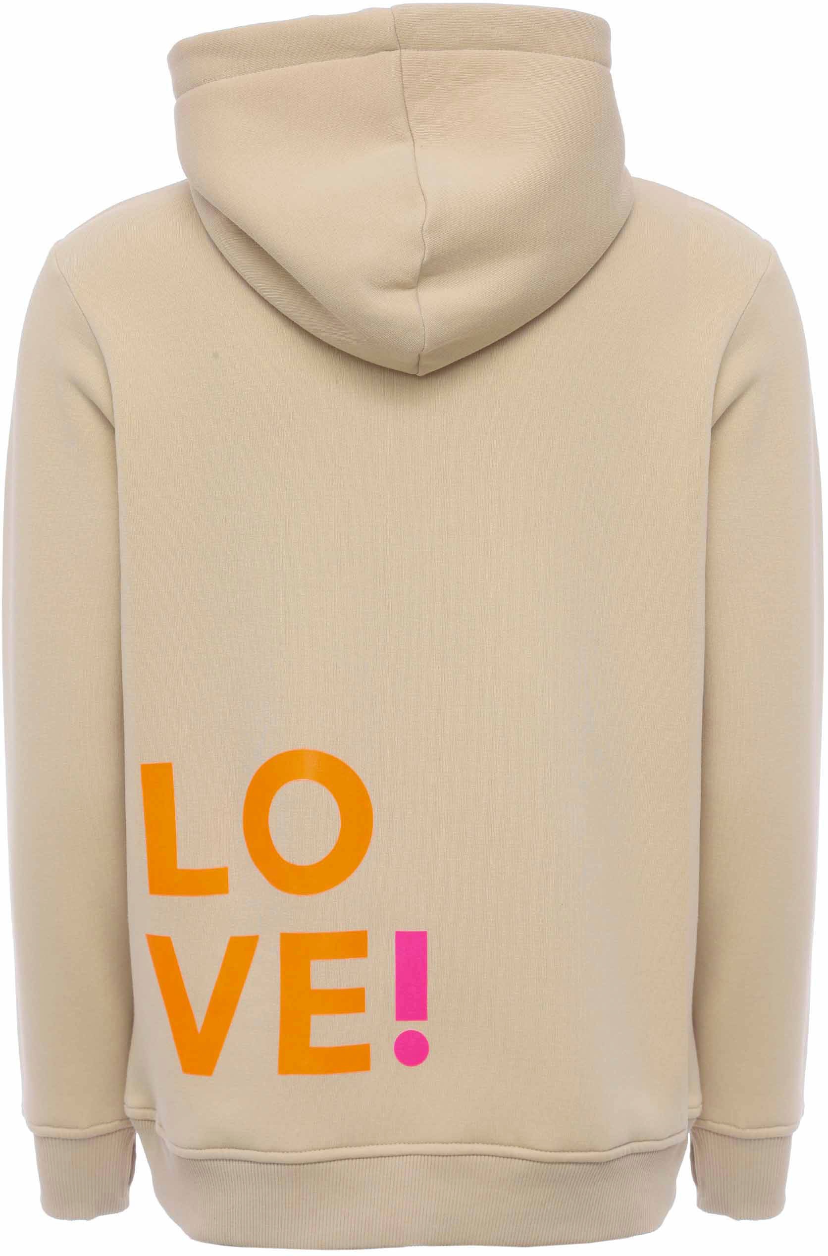 Zwillingsherz Kapuzensweatshirt, mit Aufschrift "LOVE" in Neon
