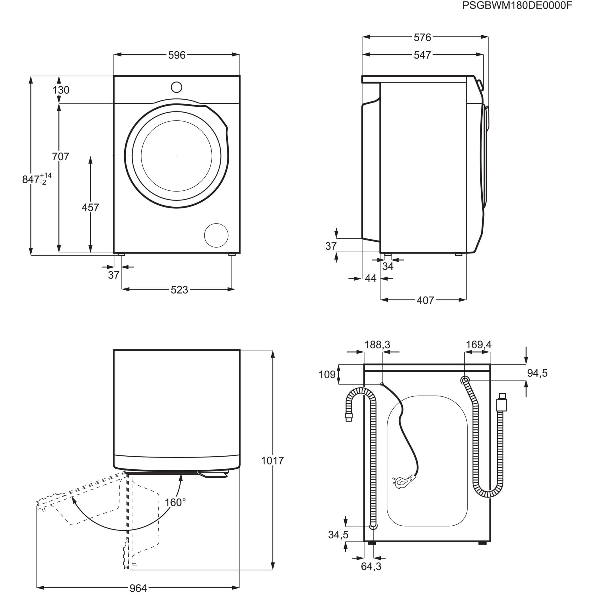 AEG Waschmaschine »L6FBA51480«, L6FBA51480 914913590, 8 kg, 1400 U/min, Hygiene-/ Anti-Allergie Programm mit Dampf