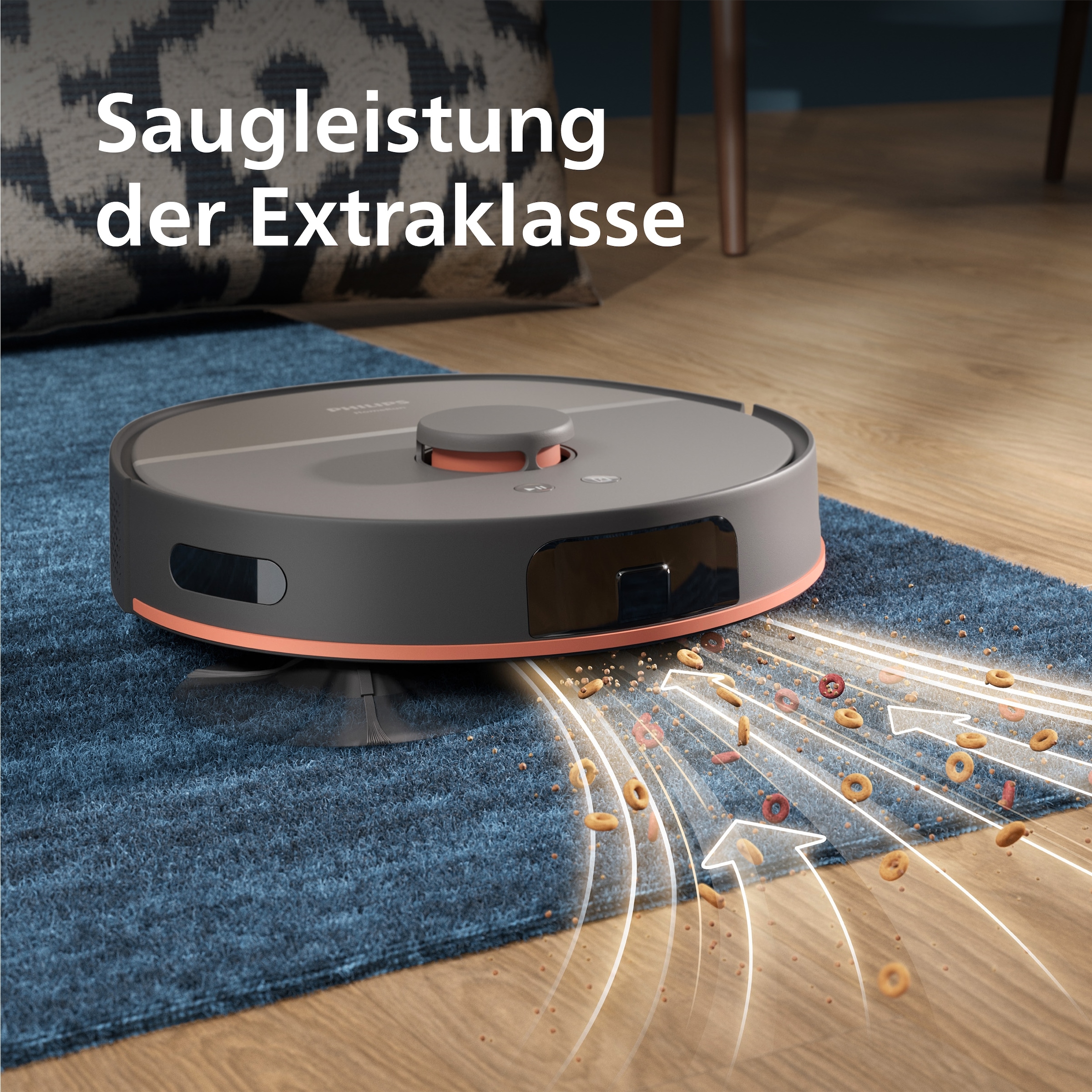 Philips Nass-Trocken-Saugroboter »XU5100/10 5000 Series mit 10.000pa Saugkraft, doppeltem Wischmopp«, LDS-Radarnavigationssystem, HomeRun App, inkl. Entleerungsstation