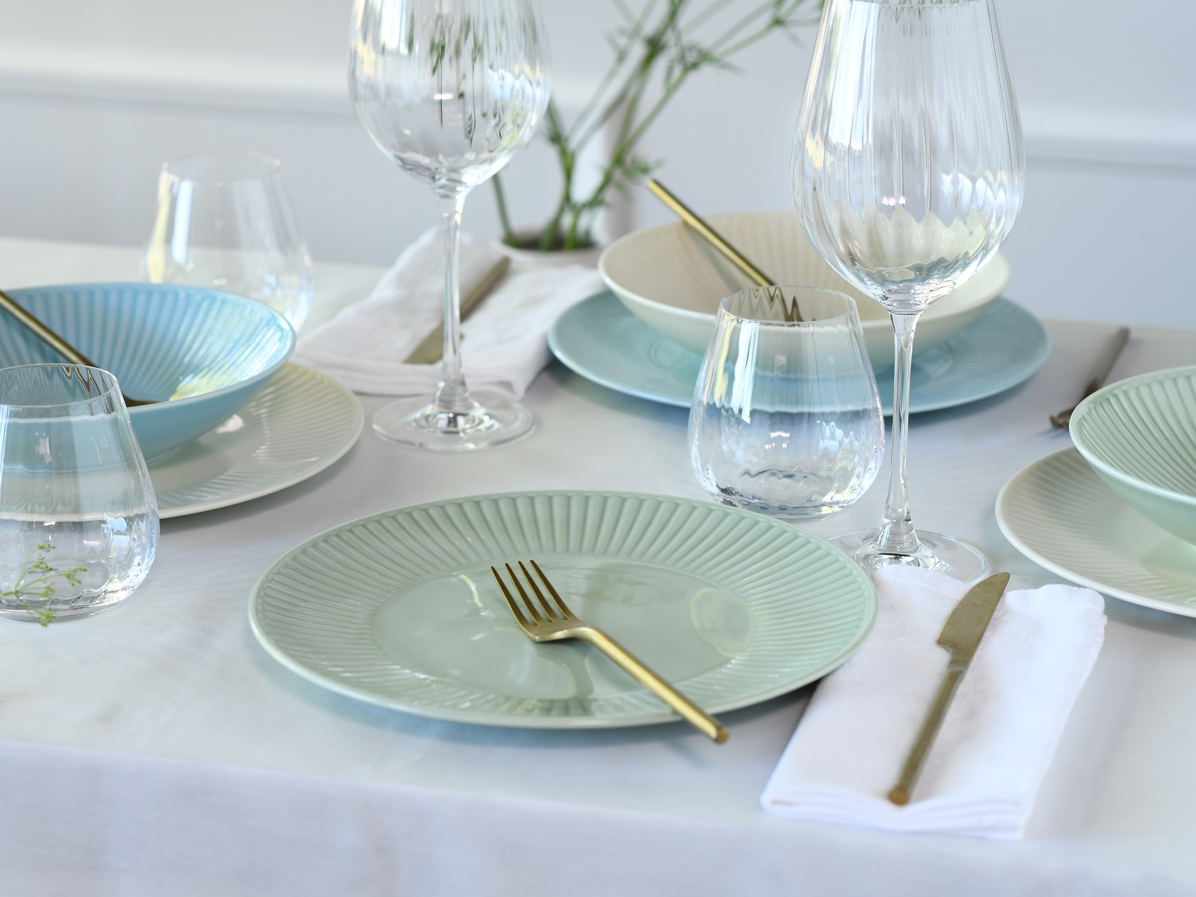 CreaTable Tafelservice »Valencia Pastell, Tafel-Service 12-tlg« Teller Set, Elegant, Boho Chic