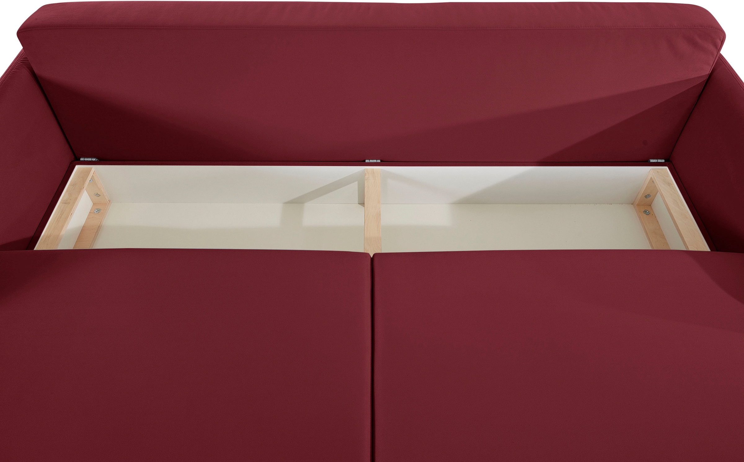INOSIGN Schlafsofa »Emily«, incl. Bettfunktion und Bettkasten, Seitentache im Armteil, Federkern