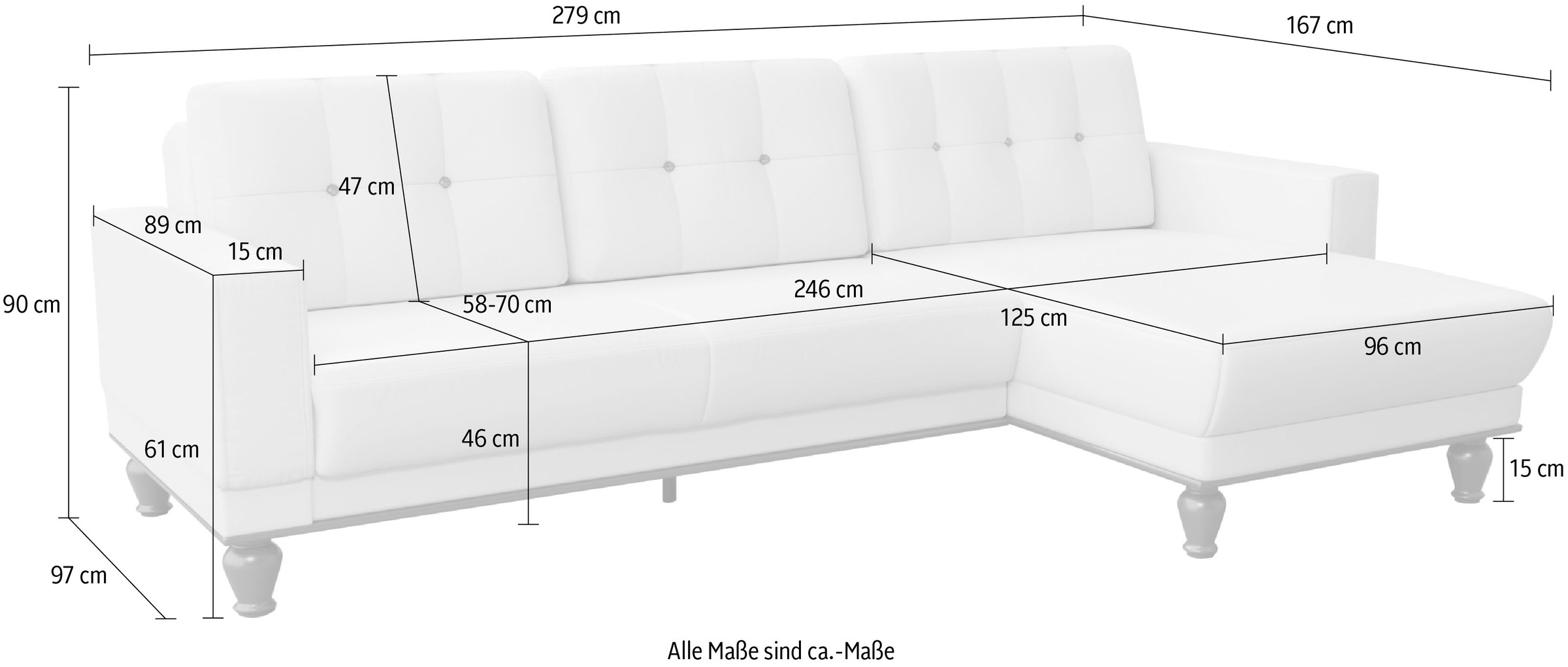 sit&more Ecksofa »Orient 5 L-Form«, mit Strass-Stein, wahlweise mit Bettfunktion und Bettkasten