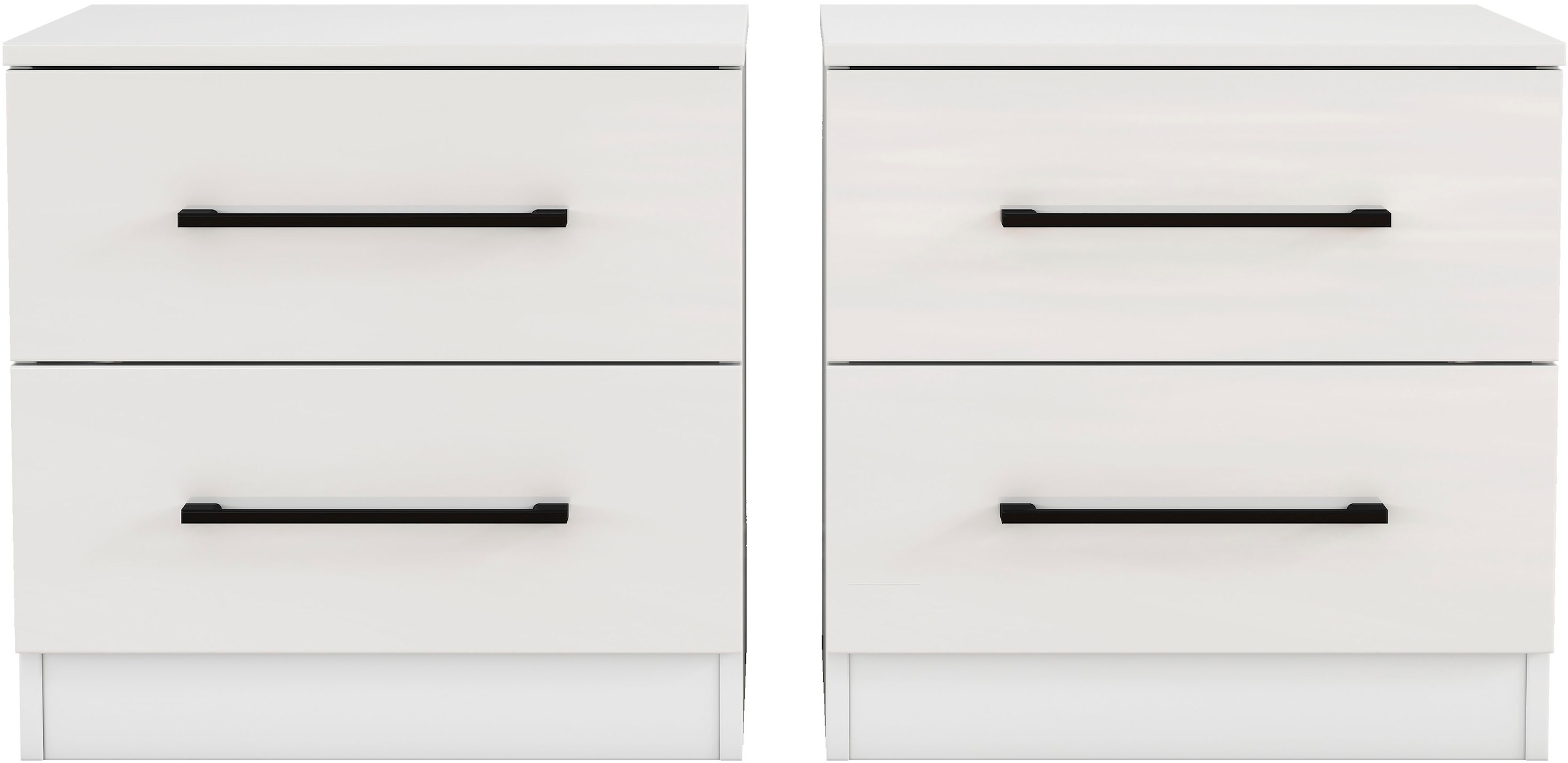 OTTO home Nachtkommode »Sylt Bestseller, 2 Schubladen mit viel Stauraum – Ordnung & Eleganz.« Spar-Set, modernes Hochglanz Nachtschrank Set (2 Stück) Stilvolles Design, 2 Stk. tlg. Nachttisch Bestseller Beistelltisch Kommode