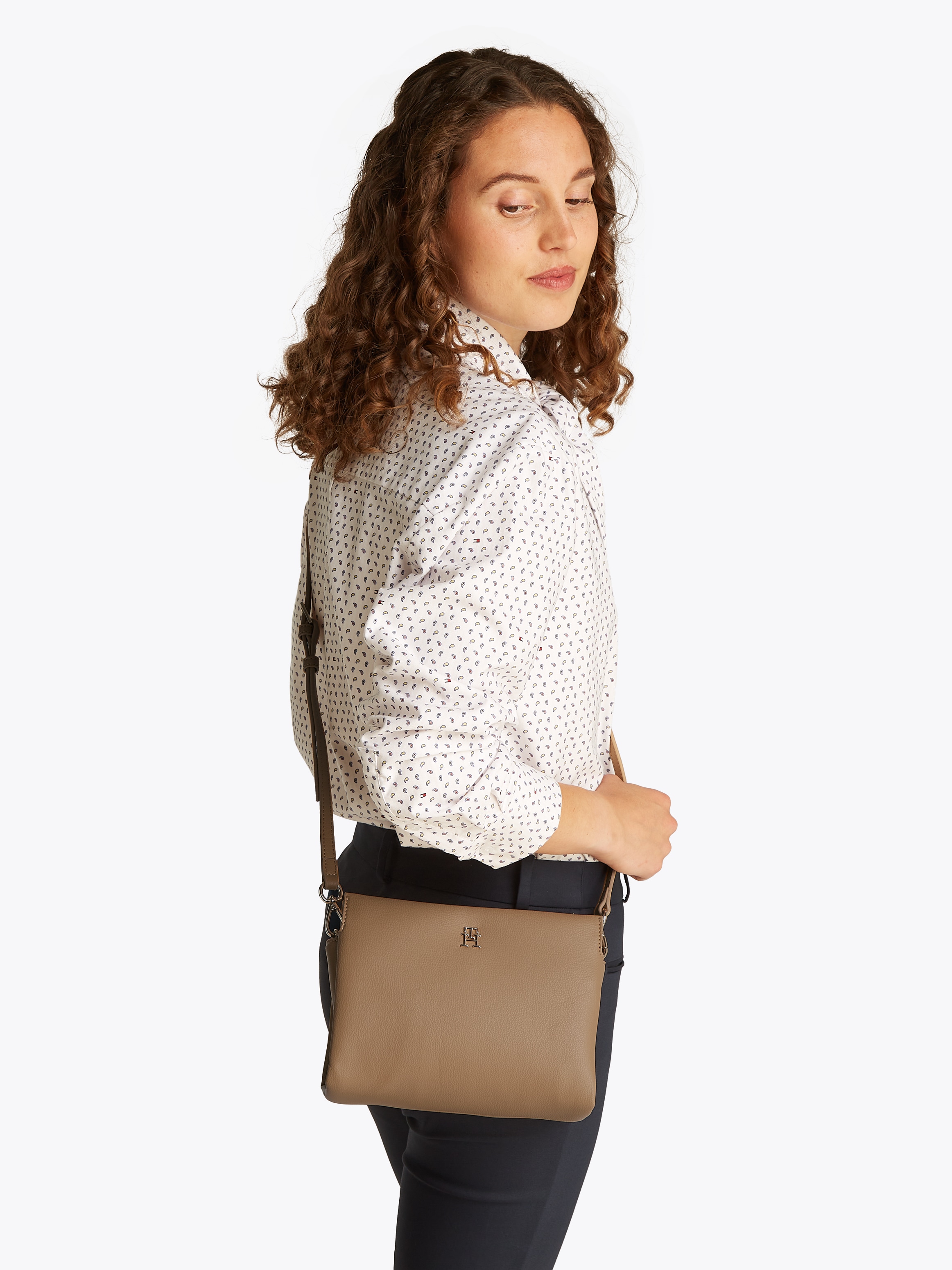 Tommy Hilfiger Messenger Bag »TH LEGACY MINI CROSSOVER«, Damen Umhängetasche, Schultertasche mit TH-Schmuckelement