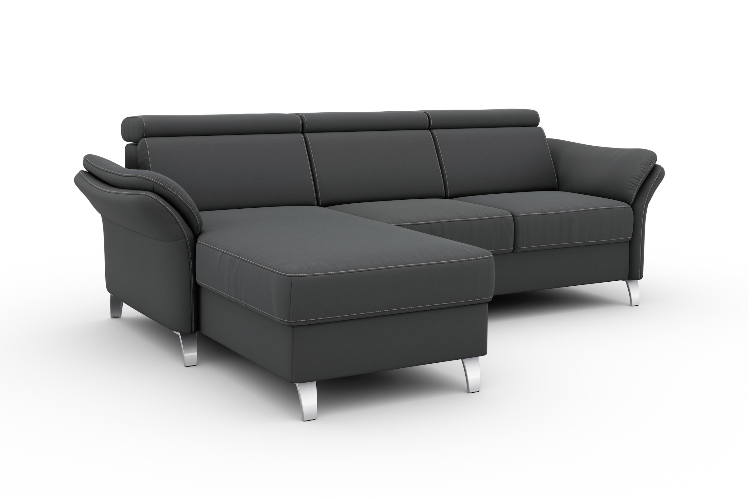 sit&more Ecksofa »Vincenzo L-Form«, inklusive Kopfteilverstellung, wahlweise mit Bettfunktion, Bettkasten