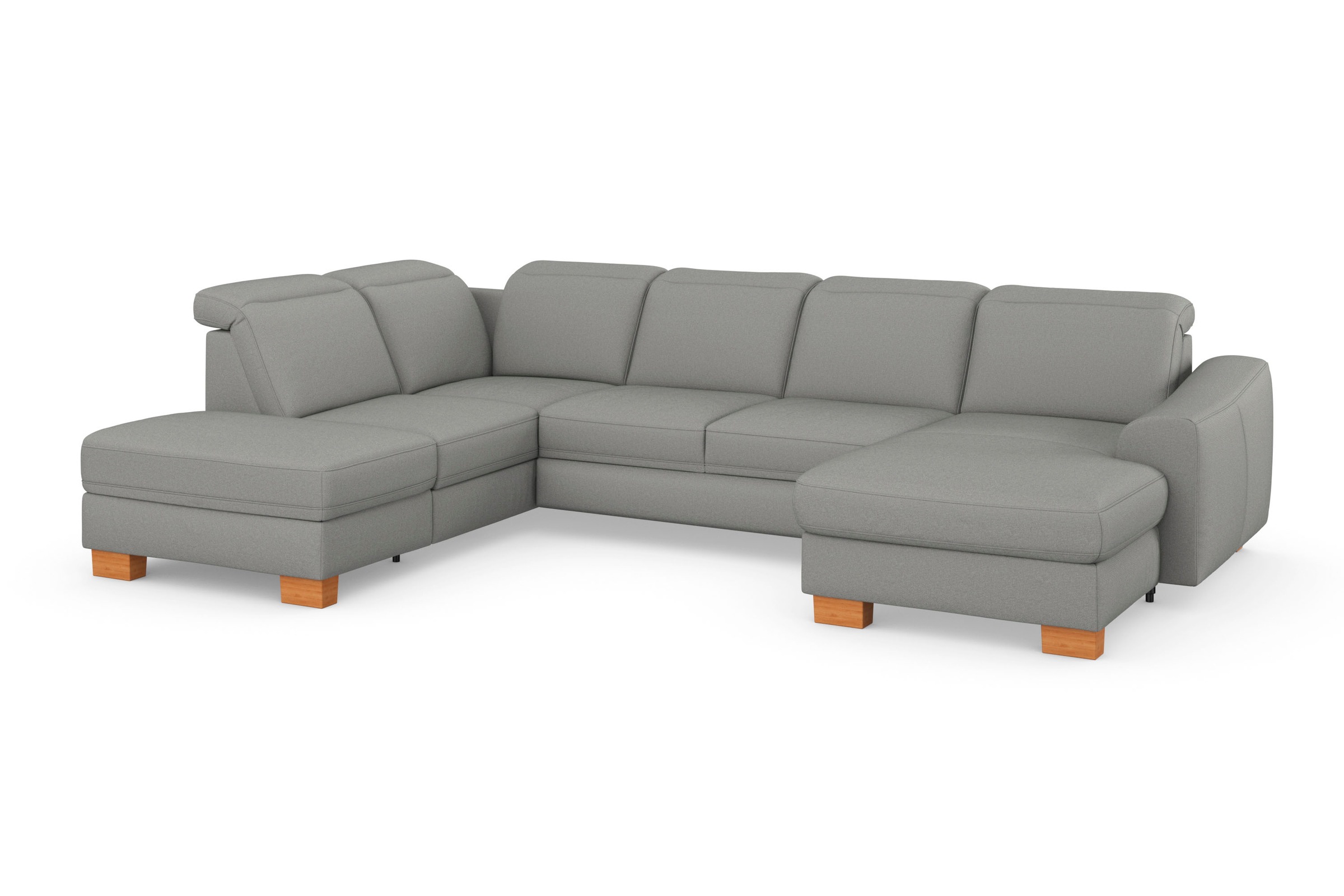 sit&more Wohnlandschaft »Dundee U-Form«, mit Federkern und Massivholzfüßen, wahlweise mit Kopfteilverstellung