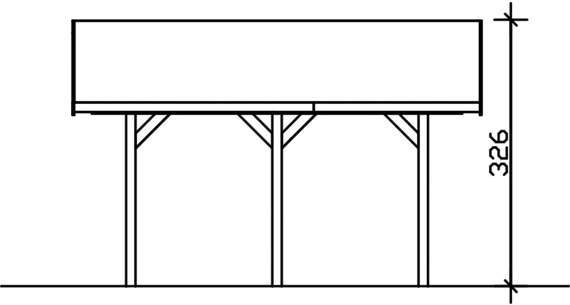 Skanholz Einzelcarport »Wallgau«, Nadelholz, 340 cm, Nussbaum, 430x500cm, mit Dachlattung