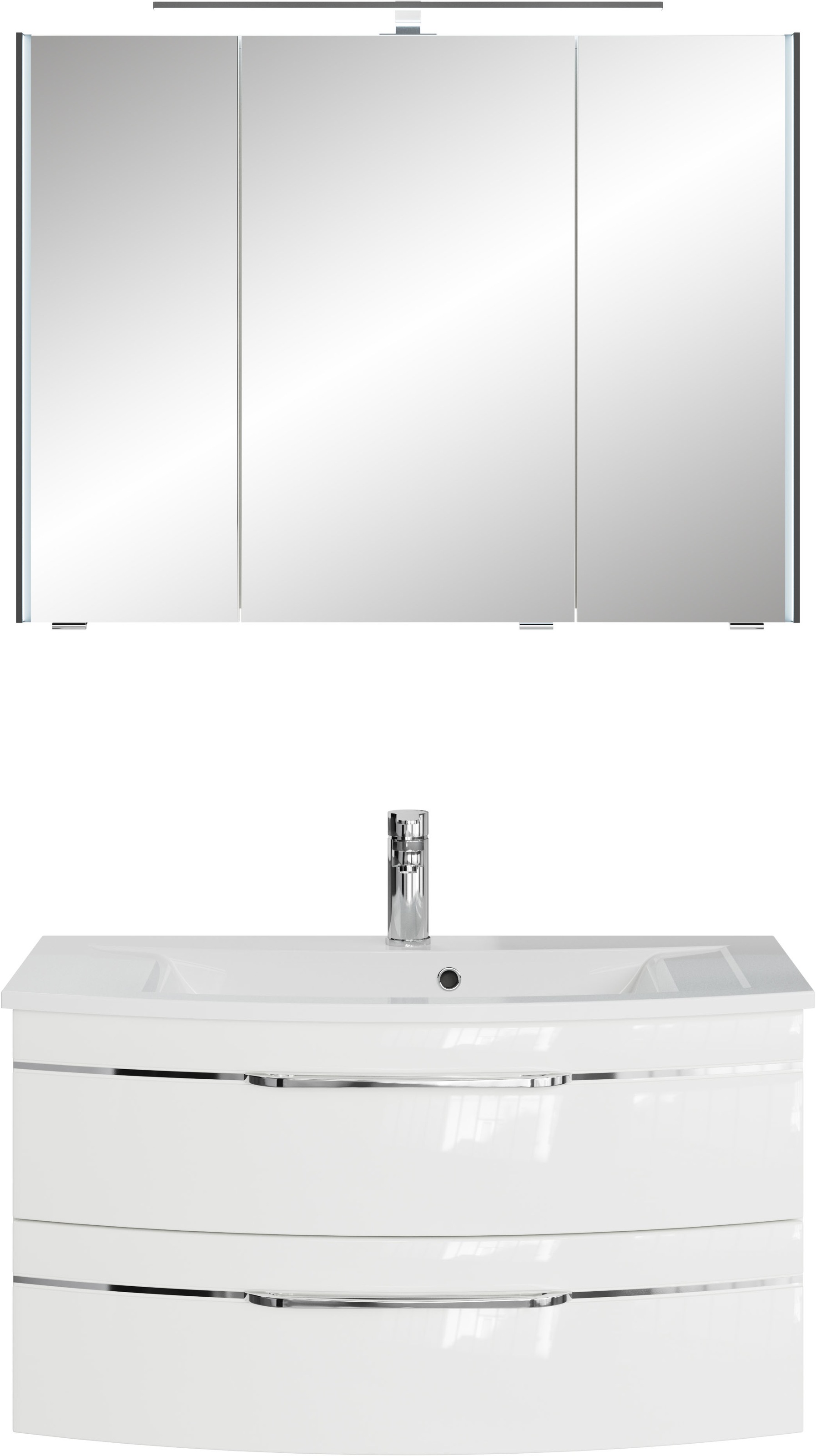 Saphir Badmöbel-Set »Serie 7045 2-teilig Mineralmarmor-Waschtisch mit LED-S günstig online kaufen