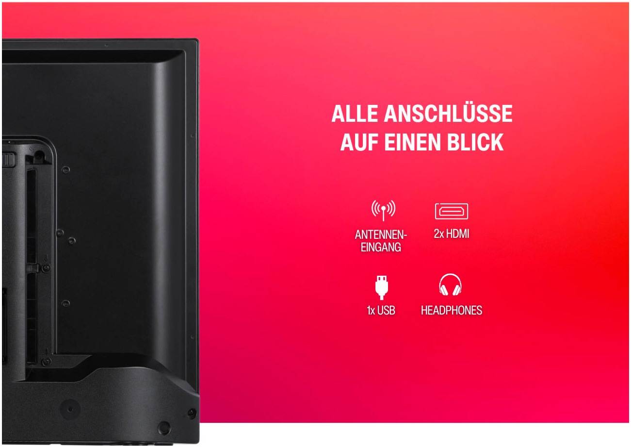 Telefunken LED-Fernseher »L24H554M1CWV«, HD ready, Smart-TV, mit 12-Volt Anschluss