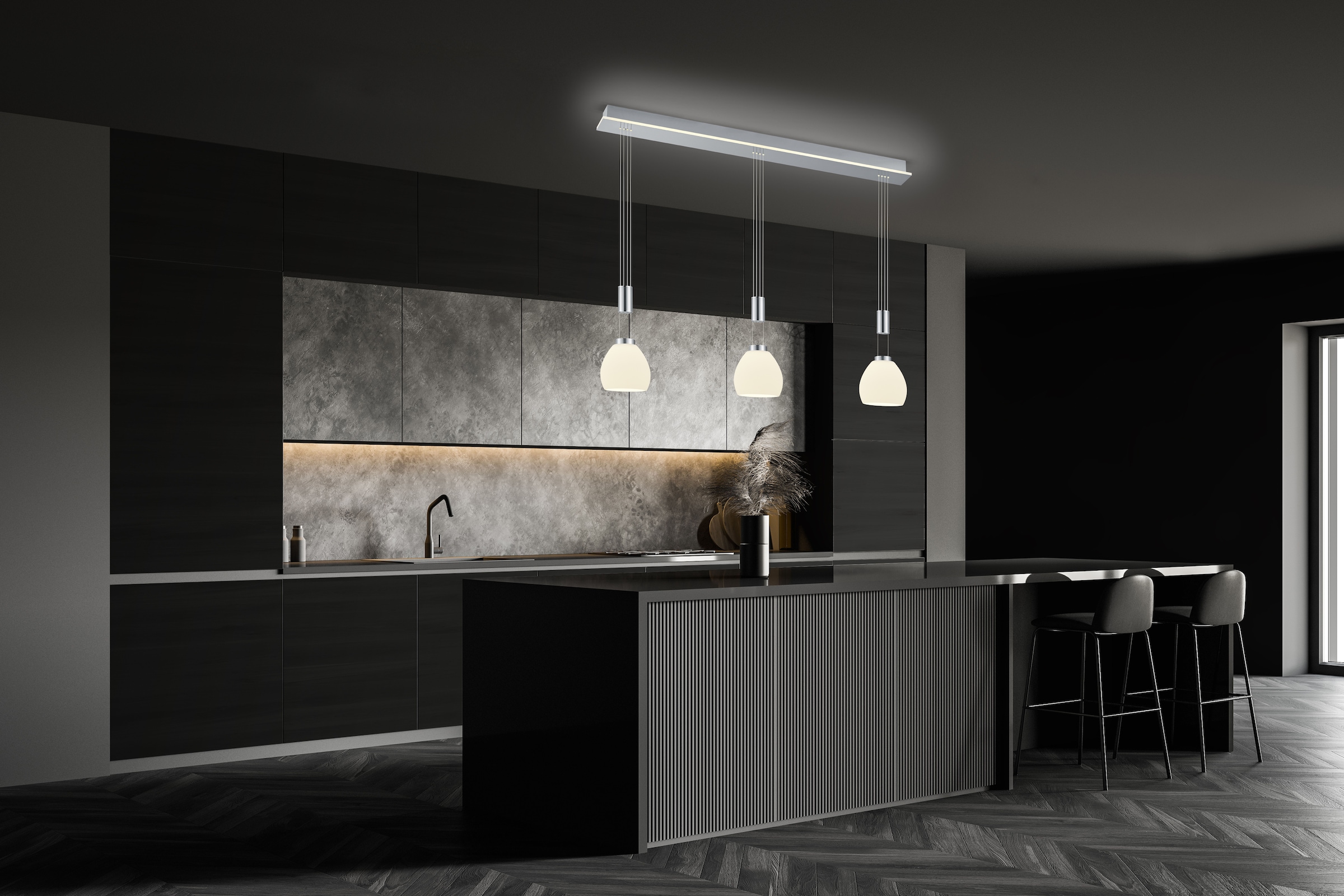 HELL höllisch gutes Licht LED Pendelleuchte »SAM« LED-Modul 1 Stk. Warmweiß B-Link Fernbedienung,  Höhenverstellbar