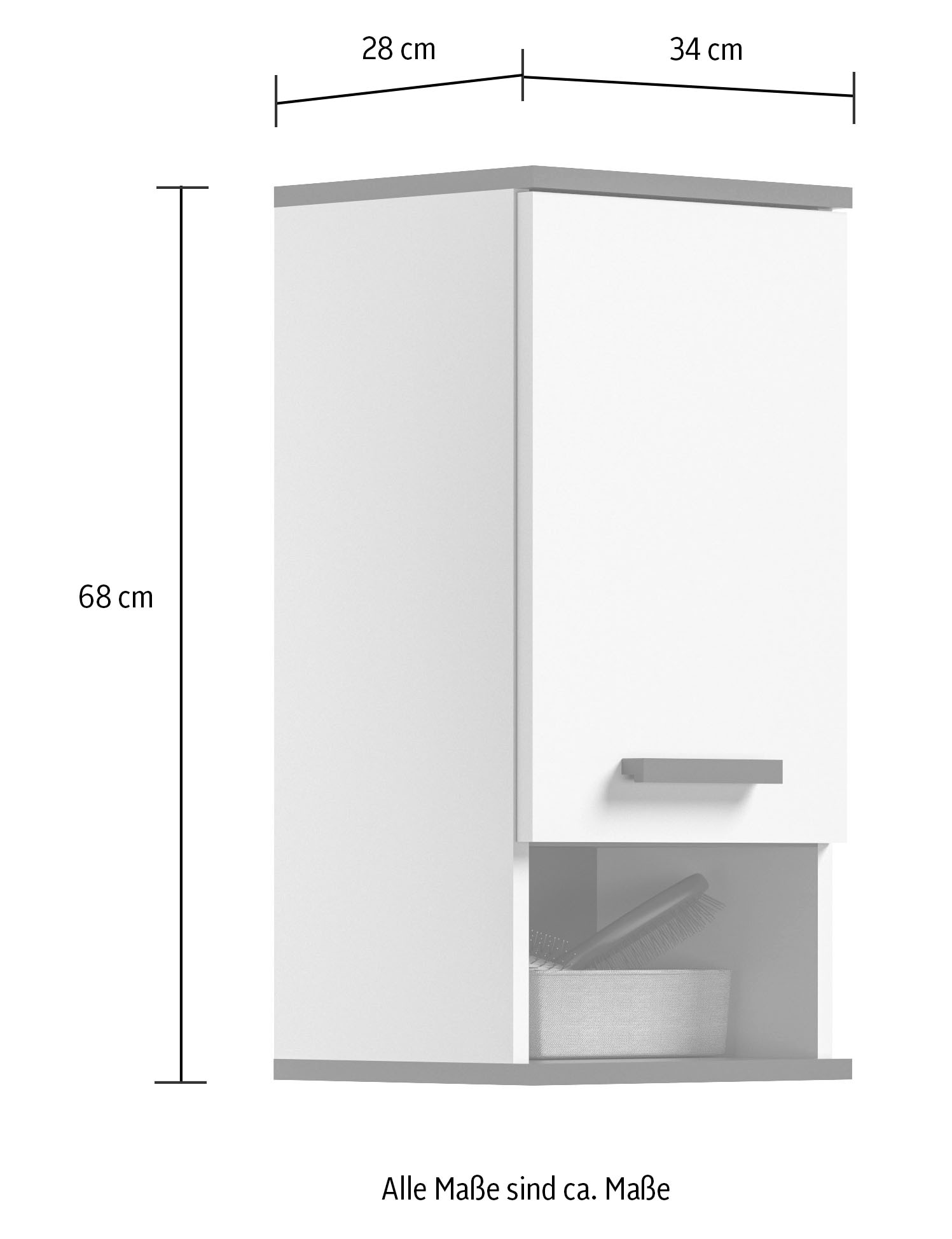 welltime Hängeschrank »Torun«, Badmöbel, Breite 34 cm