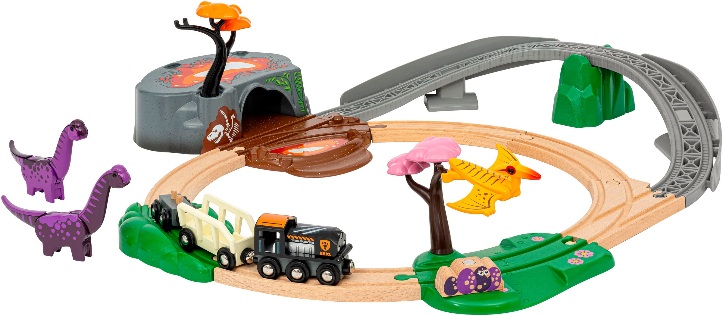 BRIO® Spielzeugeisenbahn-Erweiterung »BRIO® WORLD, Dinosaurier Abenteuer-Set«, (Set, 21 tlg.), FSC® - schützt Wald - weltweit
