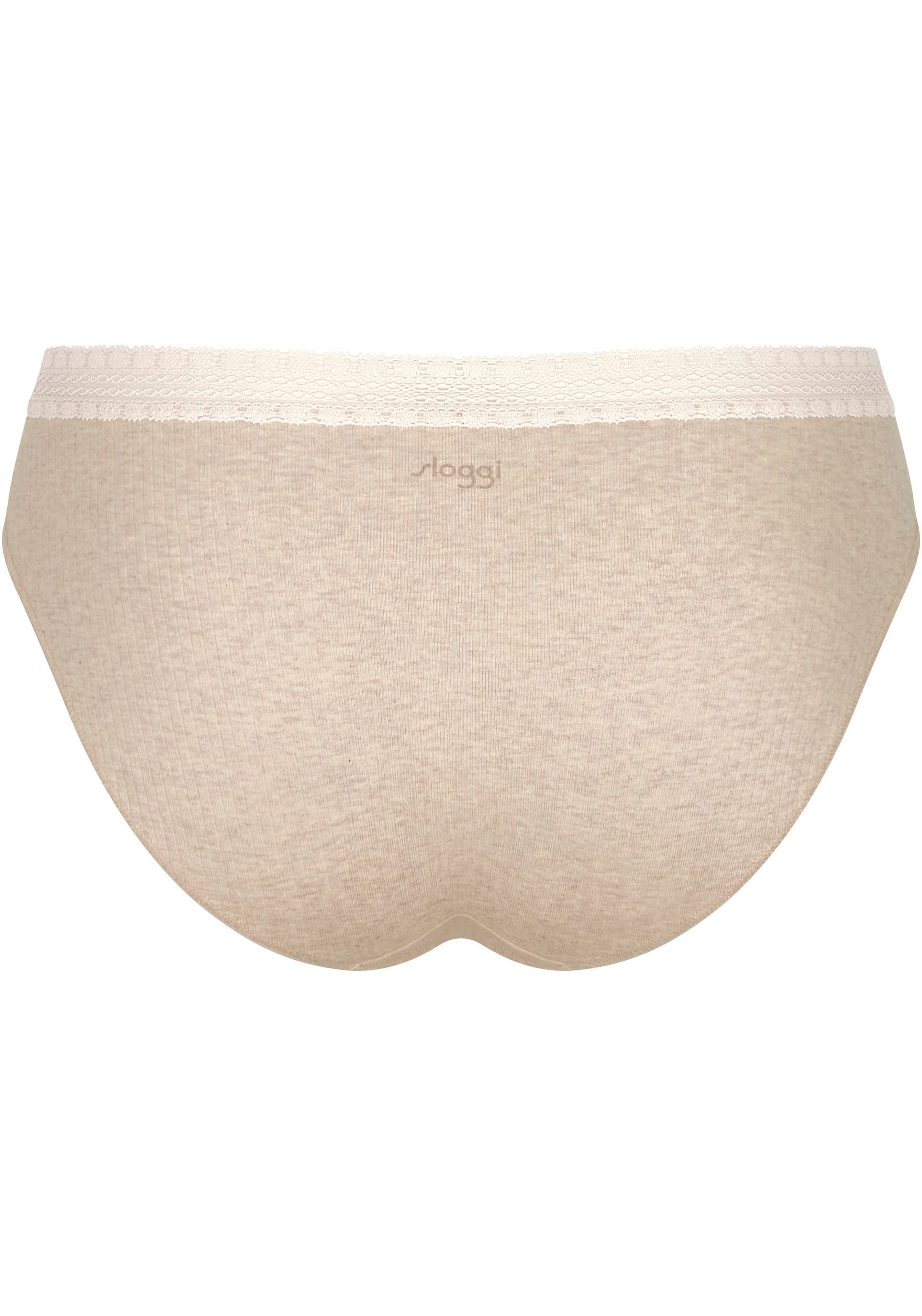 sloggi Slip »GO Ribbed R Tai C2P«, (2er Pack), weiche Rippware mit Spitzenbesatz