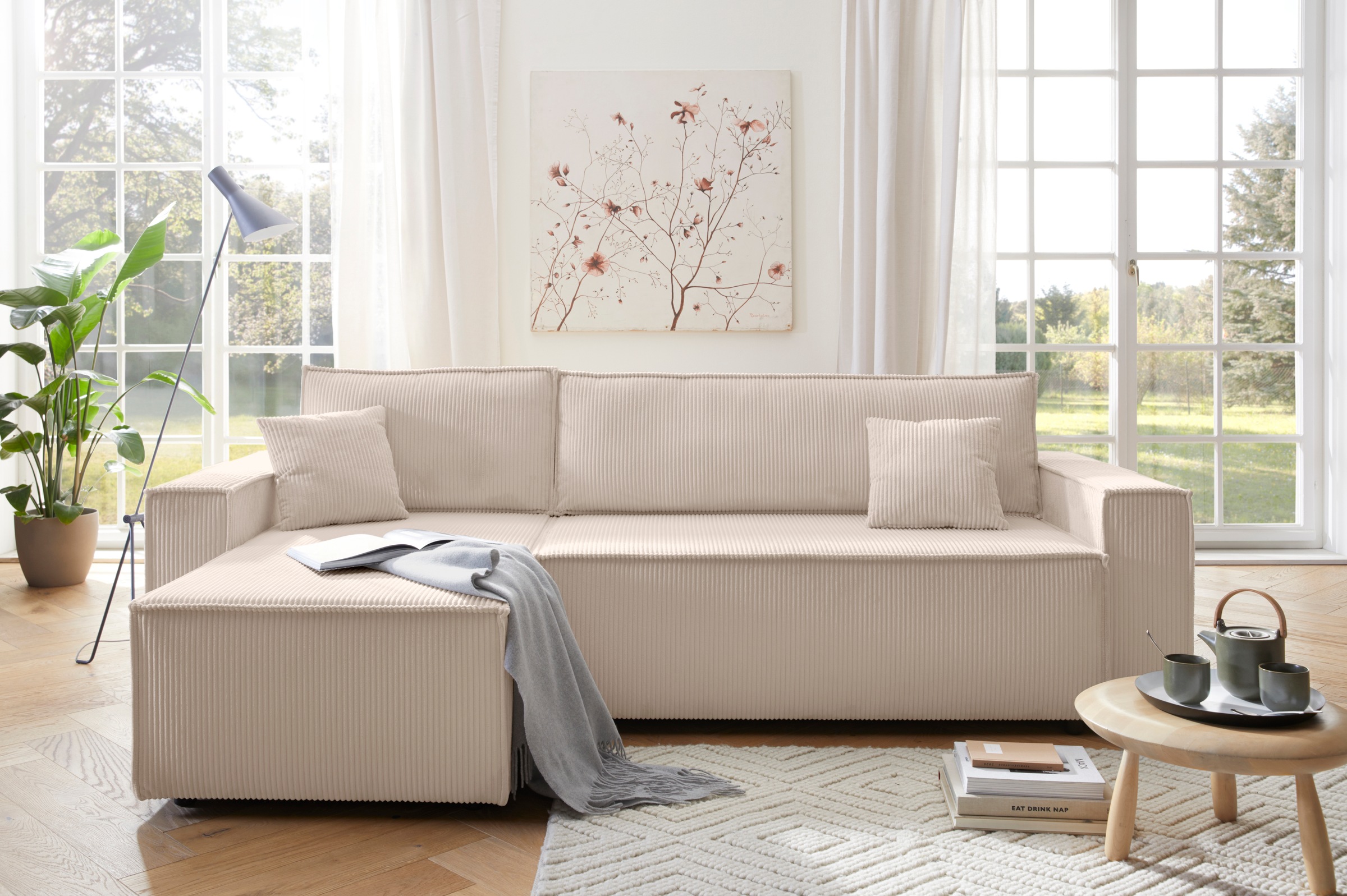 OTTO home Ecksofa »CASSI, 241cm, L-Form, Schlafsofa, Dauerschläfer, Boxspri günstig online kaufen