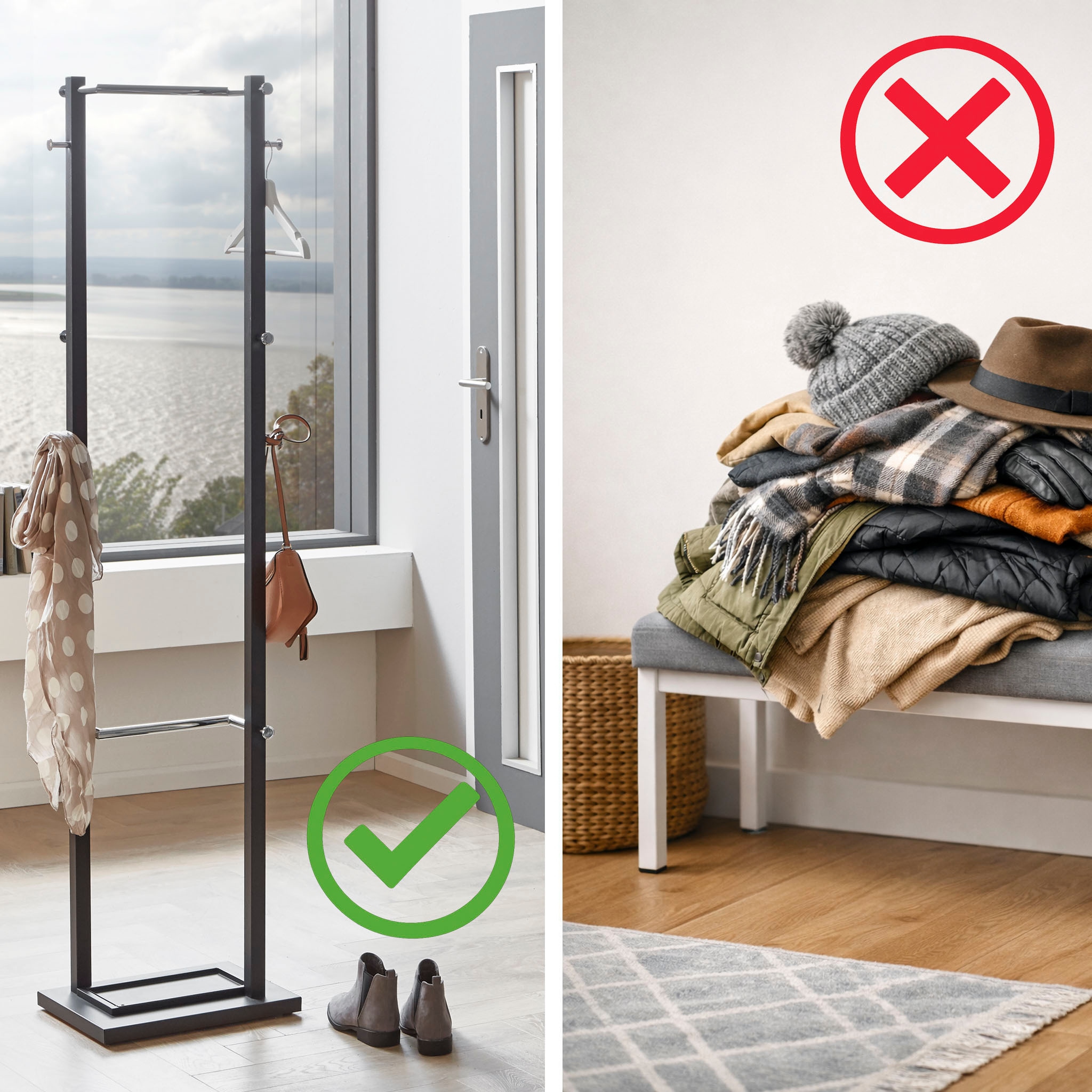 HAKU Garderobenständer »Garderobenständer« Belastbarkeit je Haken jeweils 6 kg / Belastbarkeit max: 30 kg