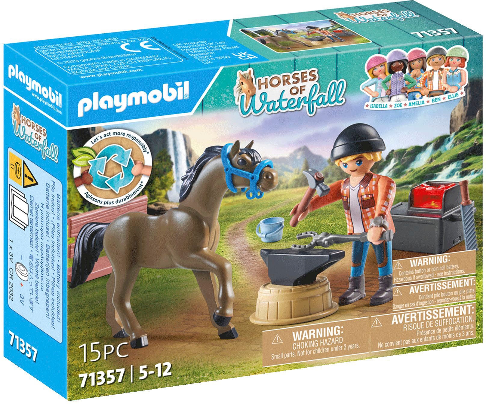 Playmobil® Konstruktions-Spielset »Hufschmied Ben & Achilles (71357), Horses of Waterfall«, (15 St.)
