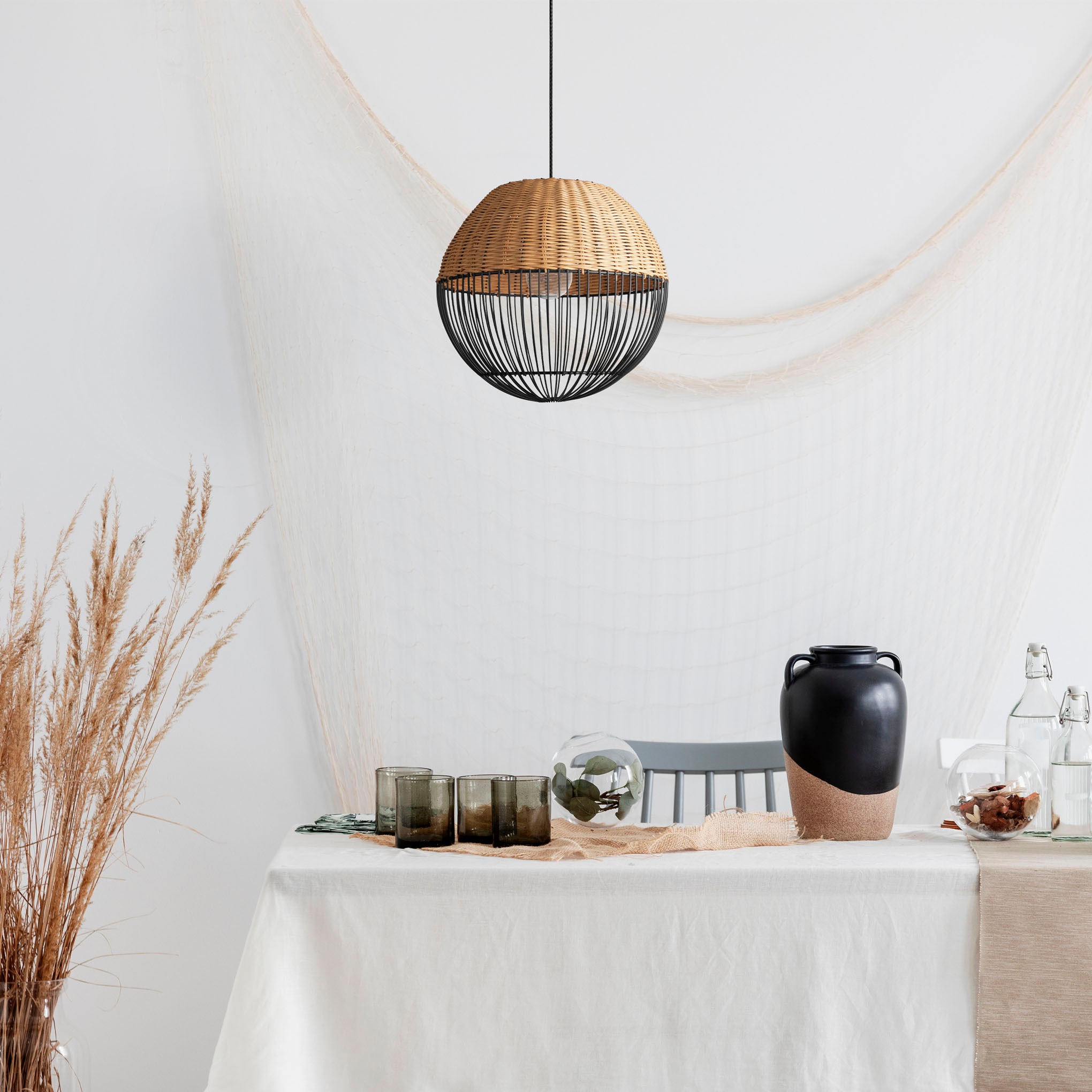 Paco Home Pendelleuchte »PURO«, Leuchtmittel E27   ohne Leuchtmittel, Ratta günstig online kaufen