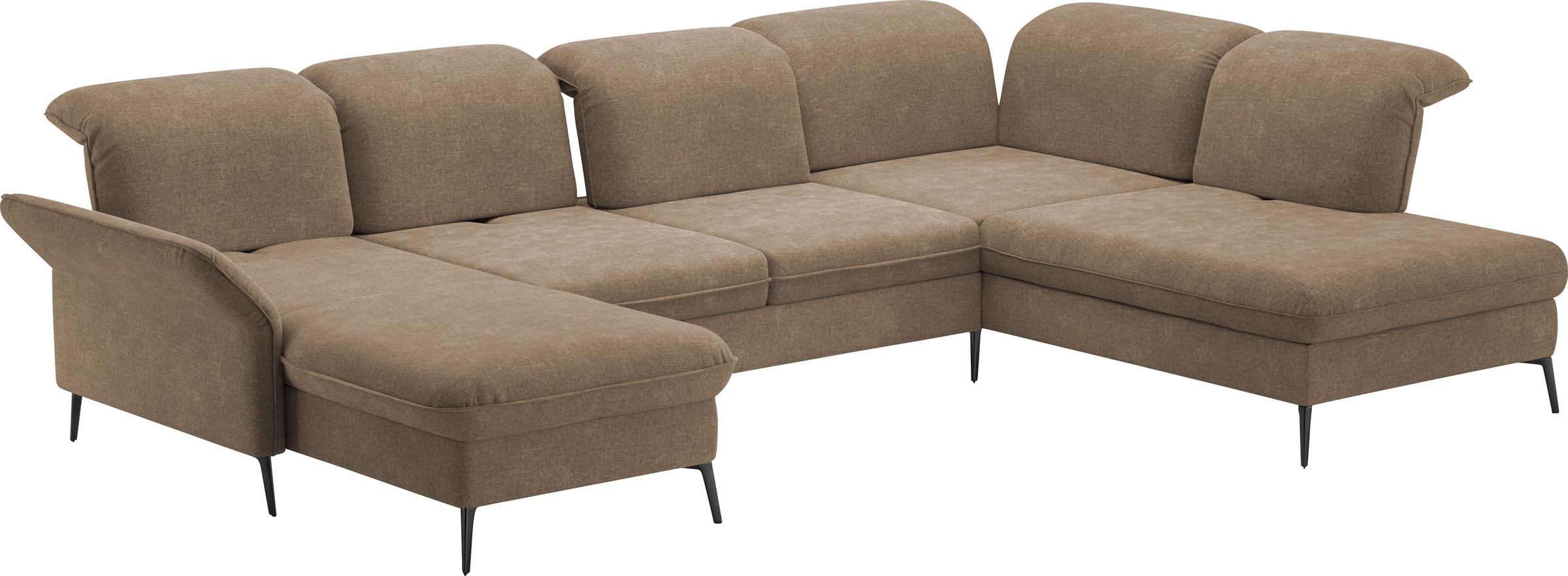 sit&more Wohnlandschaft »Emely, inkl. Sitztiefenverstellung«, wahlweise mit Bettfunktion,Bettkasten,Kopf- & Armteilverstellung