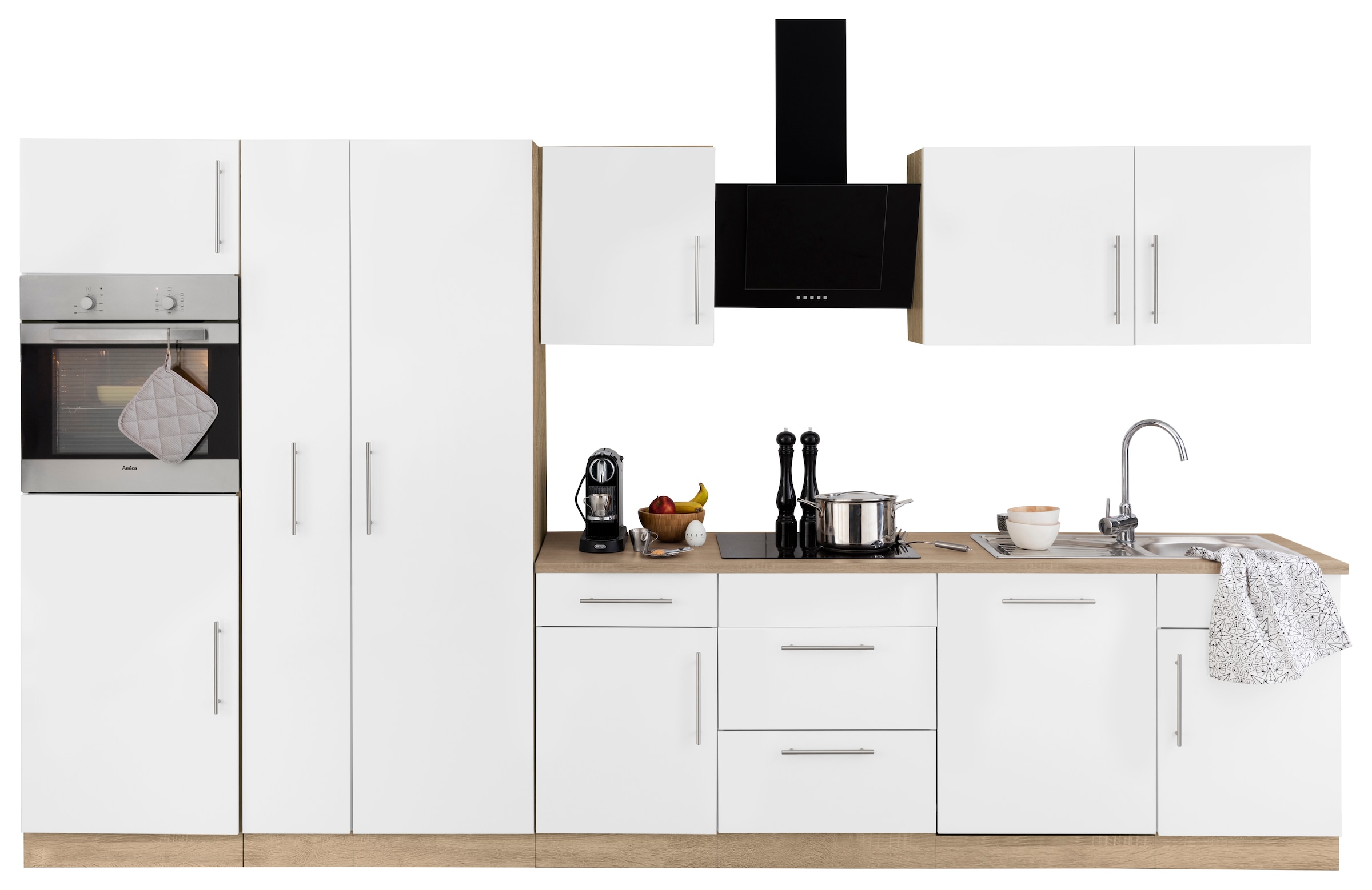 wiho Küchen E-Geräten, bestellen cm Küchenzeile »Cali«, mit Breite online Metallgriffen 360 mit