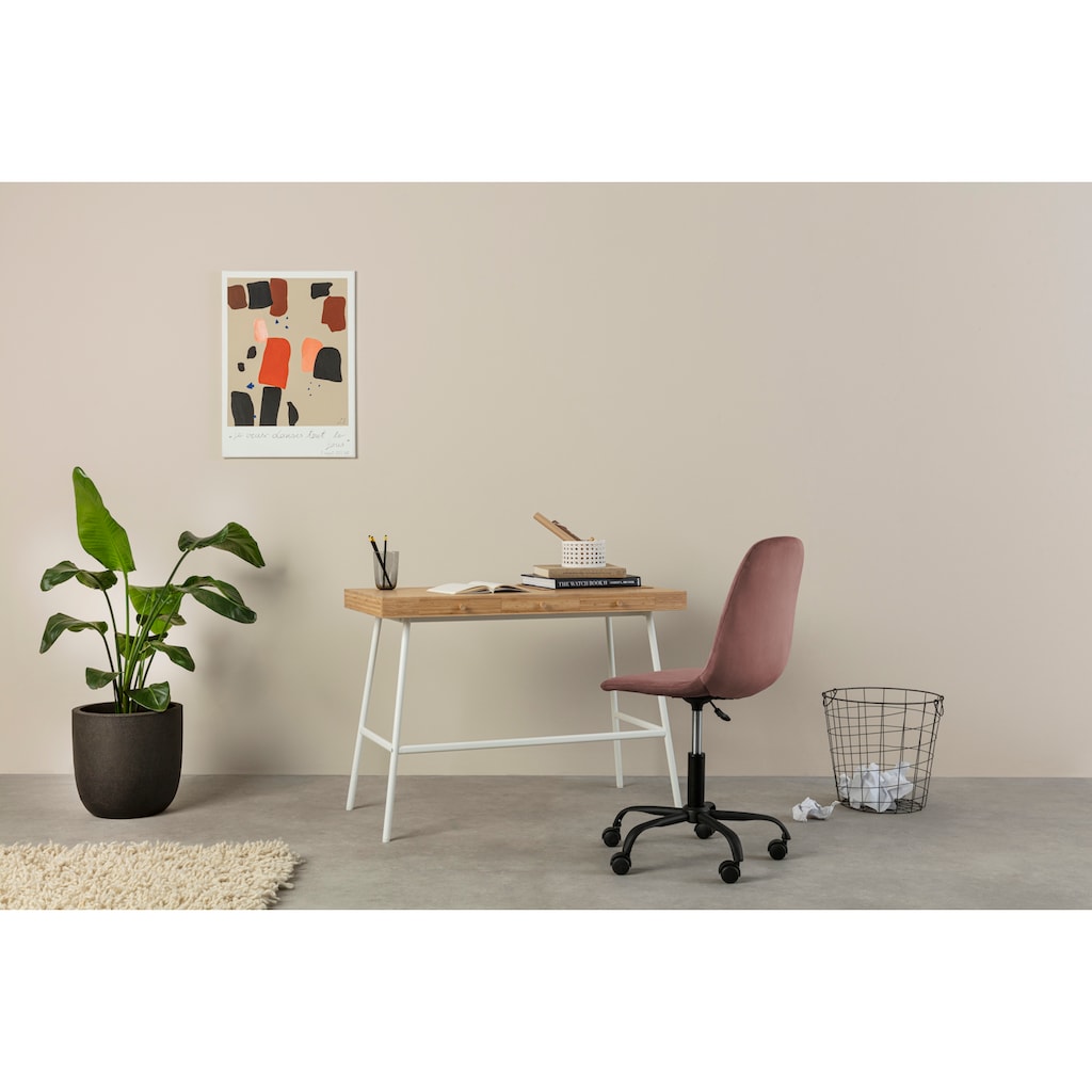 Leonique Bürostuhl »Eadwine«, Veloursstoff, weicher Veloursstoff, höhenverstellbar, 360° drehbar, Home Office